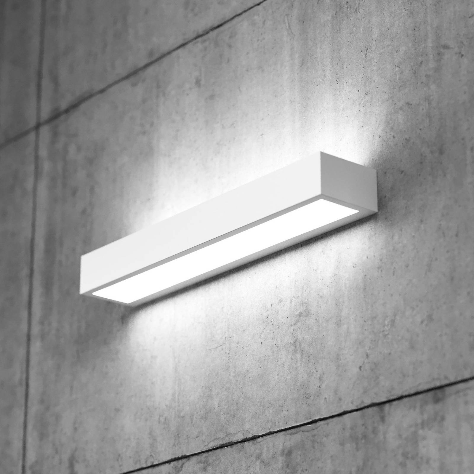 Euluna LED wandlamp Mera, breedte 40 cm, wit, 4.000K, voor hal, staal, kunststof, 9.2 W, B: H: 4.5 cm