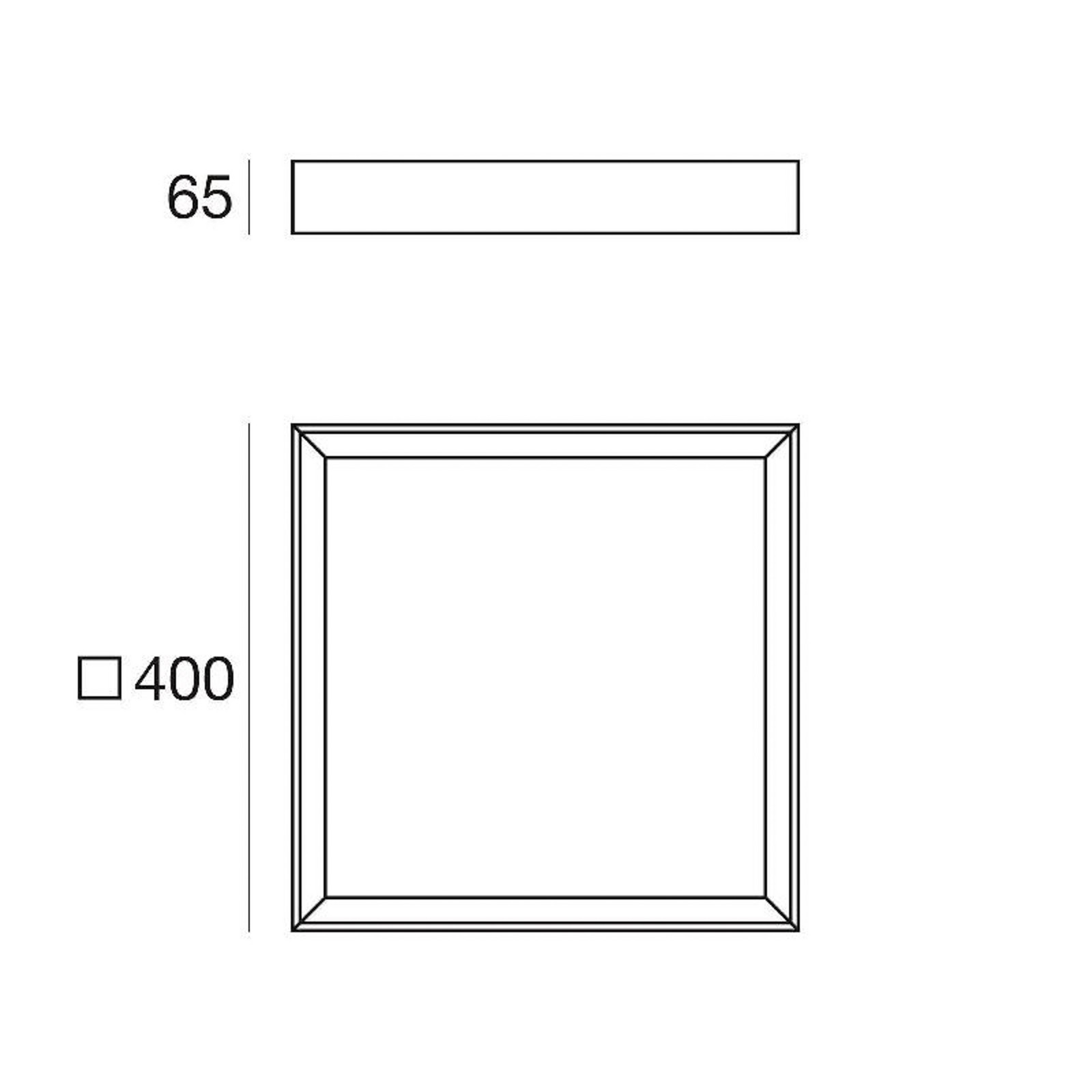 Linea Light Plafonieră LED Tara Q 40 x 40 cm negru 3.000 K aluminiu - Camera de zi / sufragerie
