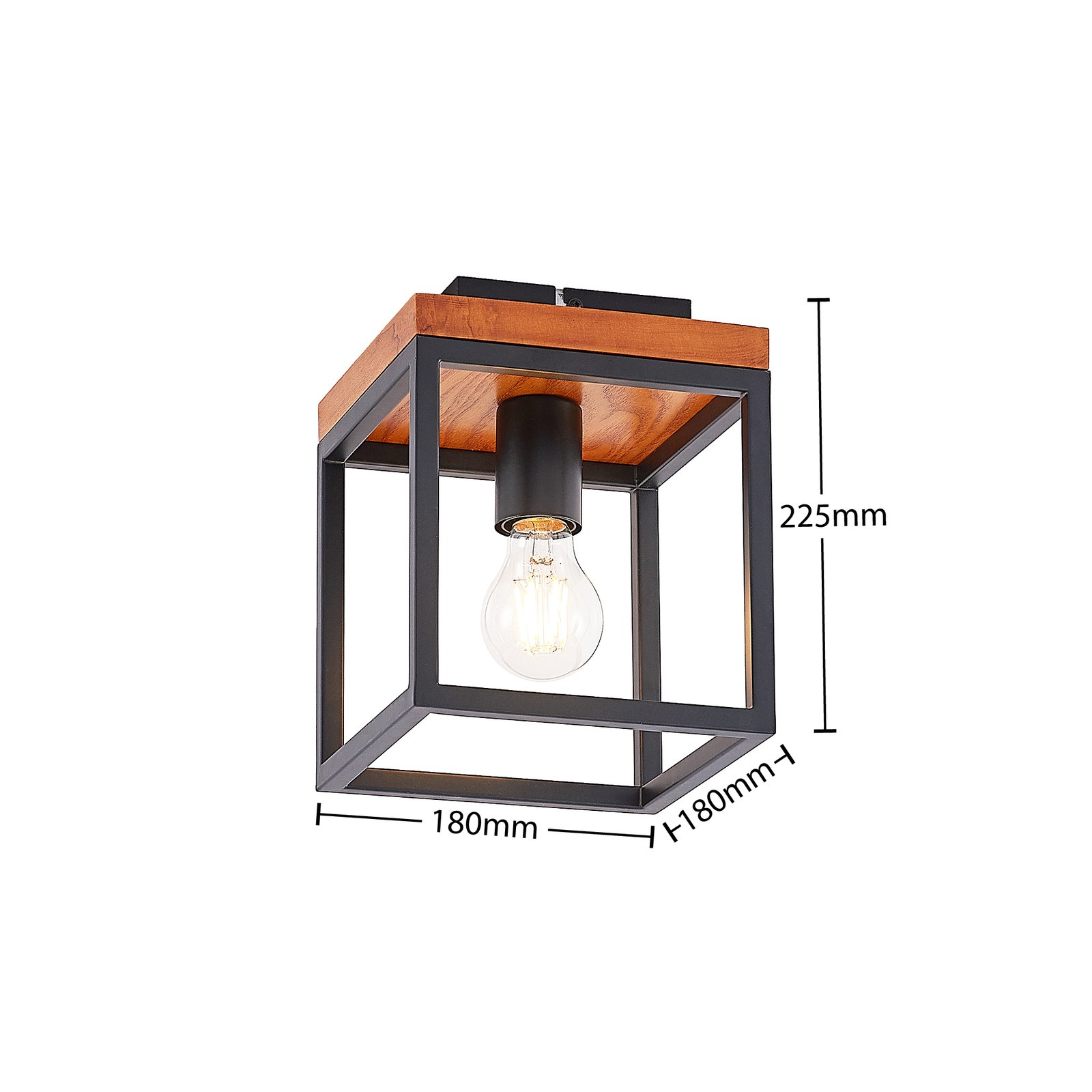 Miravi Deckenleuchte Wood/Black - Lindby