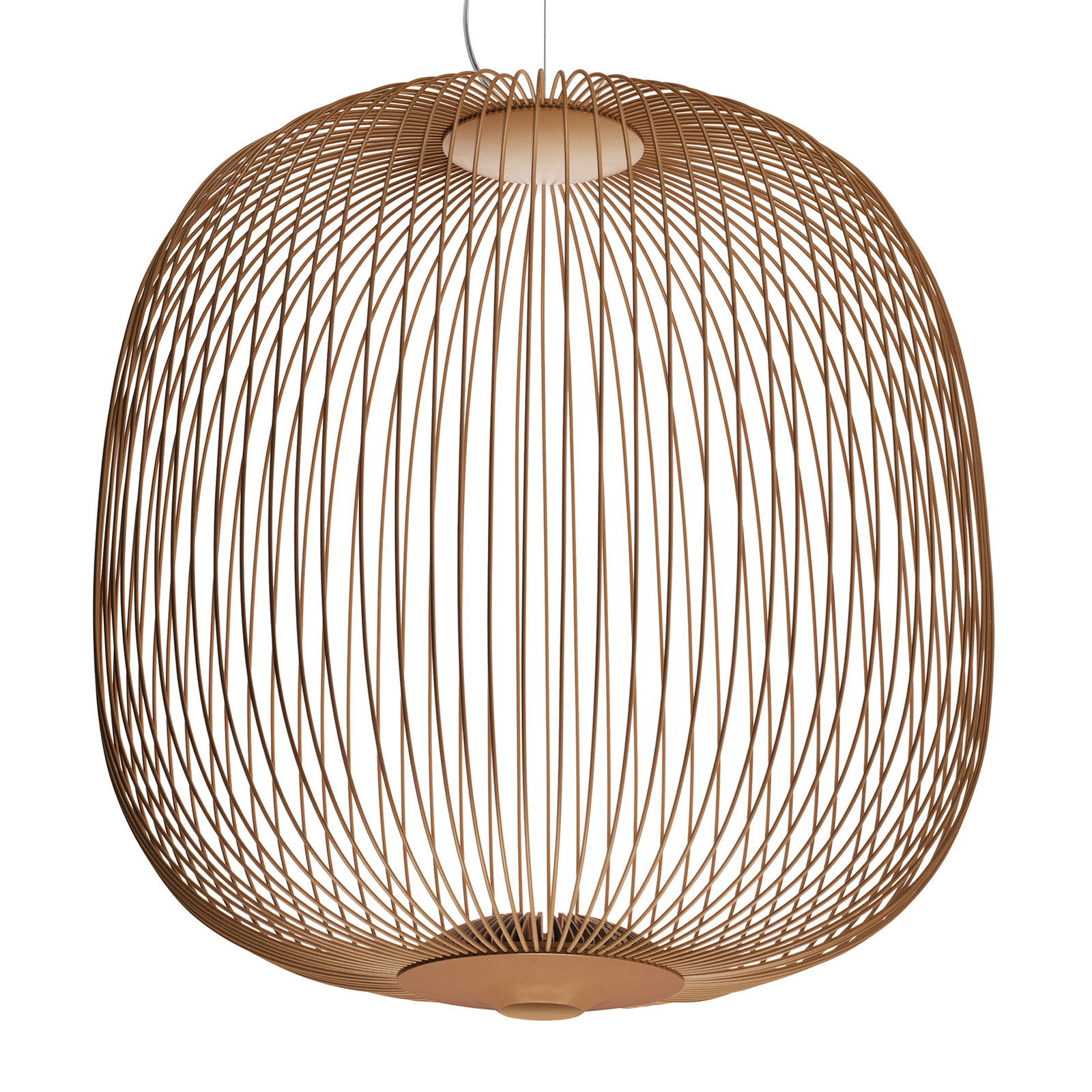 FOSCARINI Foscarini Spokes 2 LED pendant lamp copper, for Living / Dining Room, painted steel, aluminium, 30 W, energy efficiency: A, H: 52.5 cm