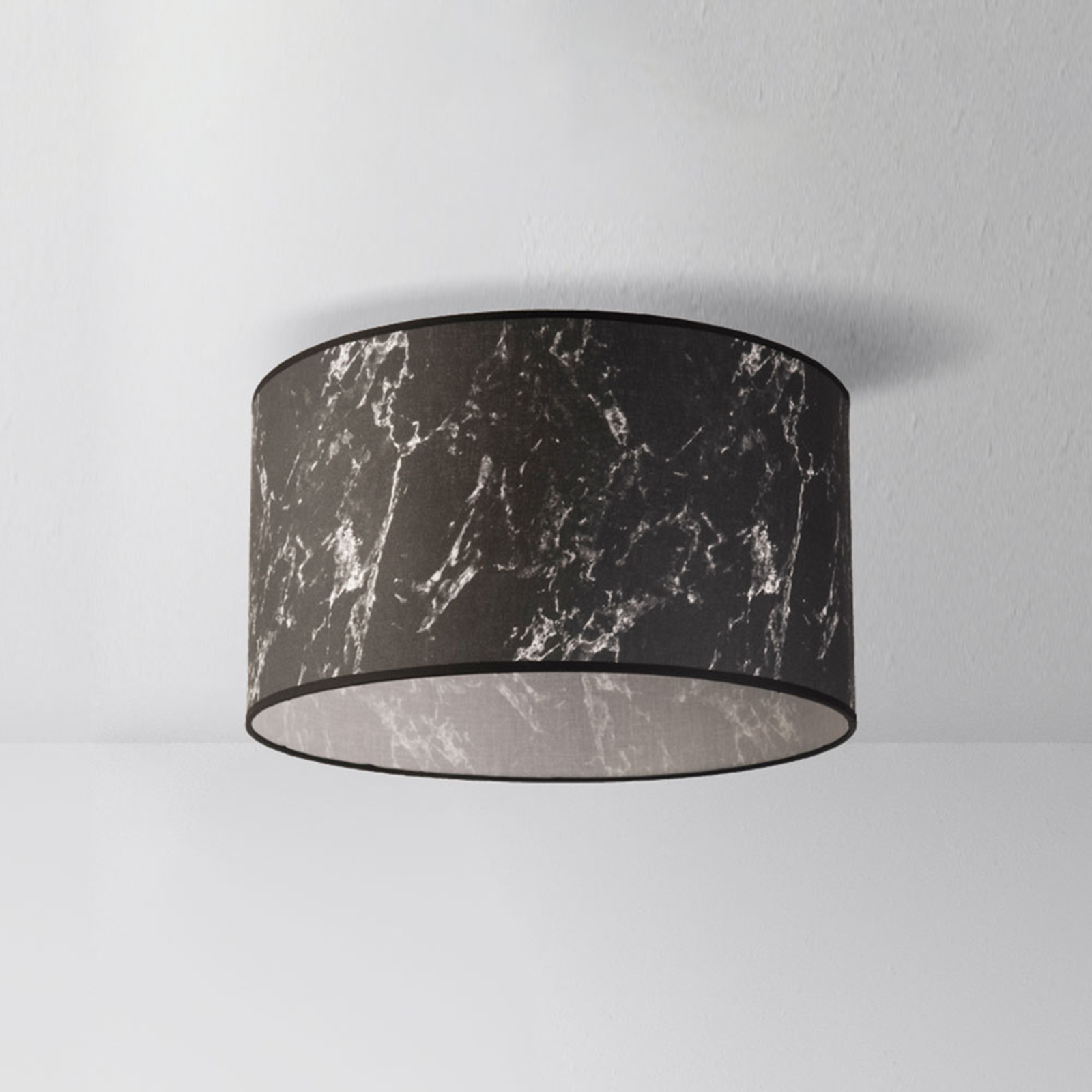 Marble ceiling light, marbled black