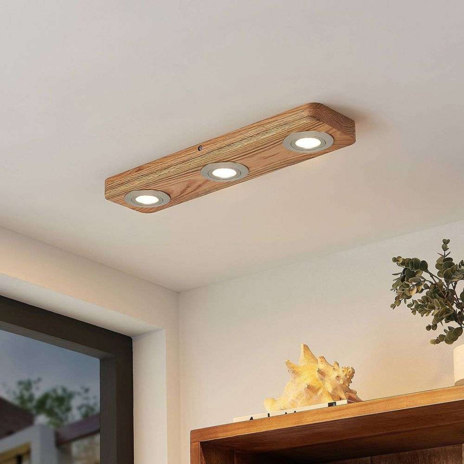 Mikari 3 LED Candeeiro de Tecto Wood - Lindby