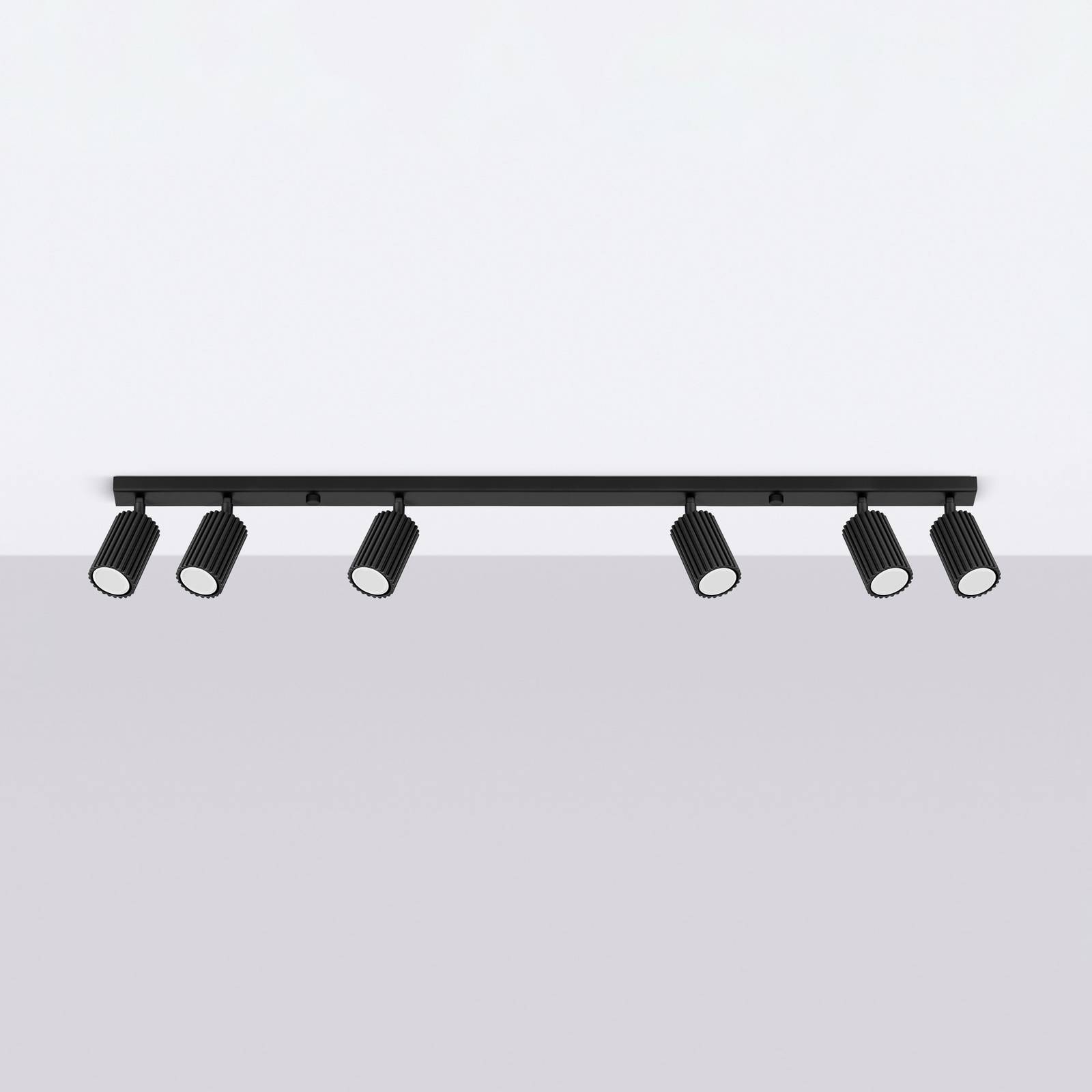 Reflektor sufitowy carbon, czarny, długość 117 cm, aluminium, 6-punktowa.