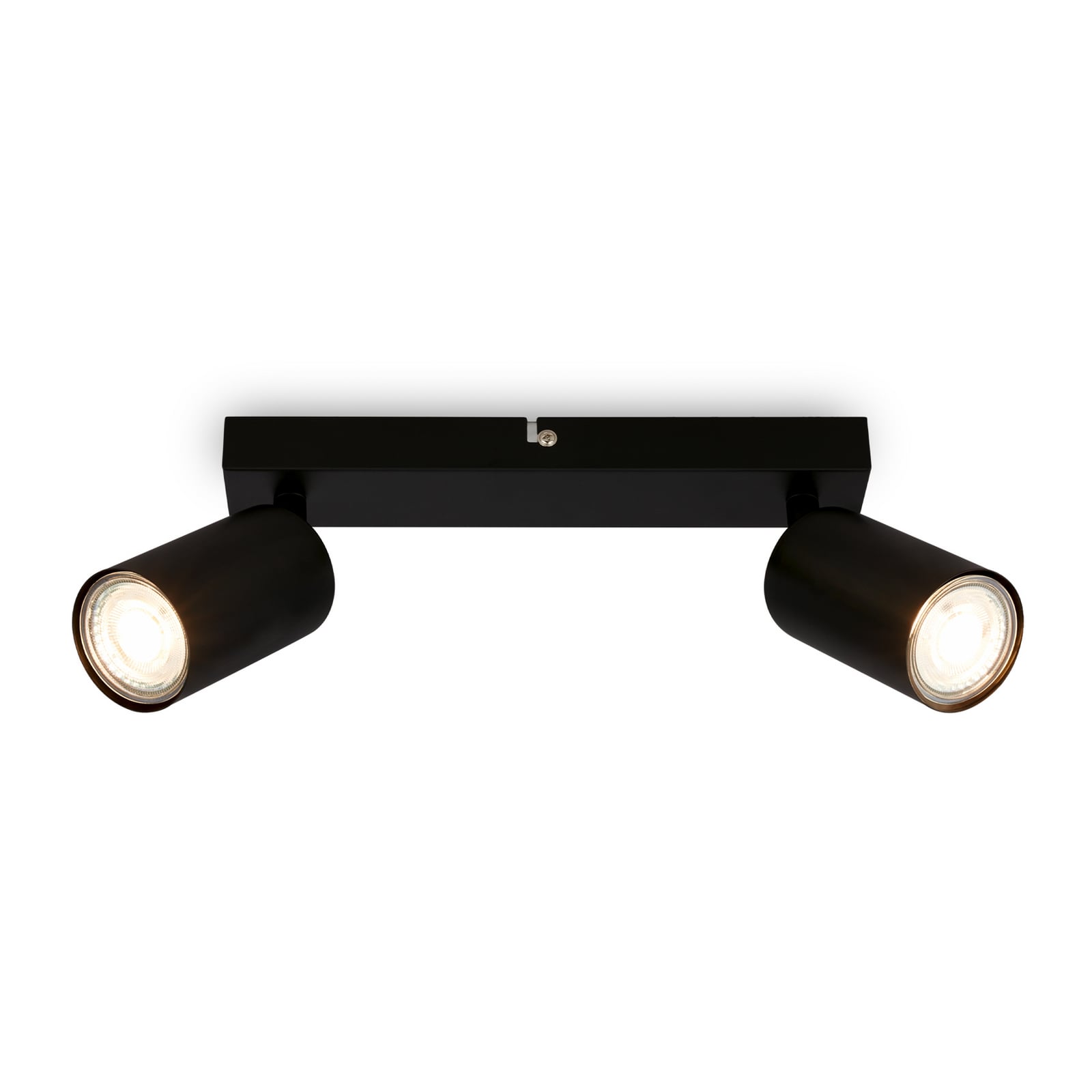 Tib downlight, black/black, 2-bulb, adjustable, metal