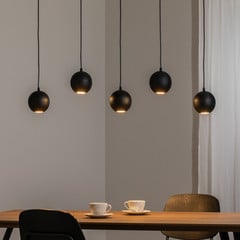 Lampa wisząca Midnight w całości w kolorze czarnym, 5-punktowa