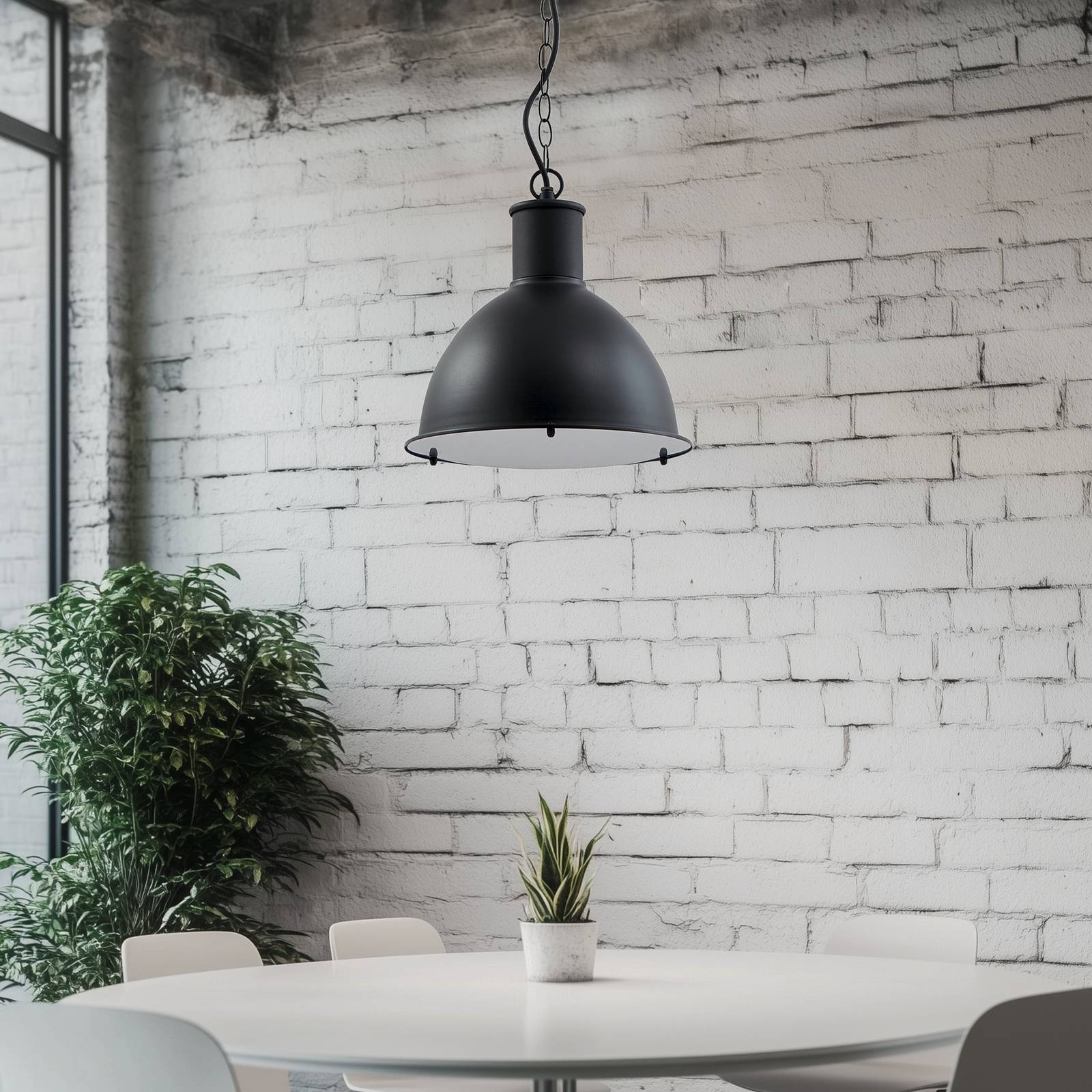 Zewnętrzna lampa wisząca Lindby Luciane, czarna, aluminium, Ø 31,8 cm