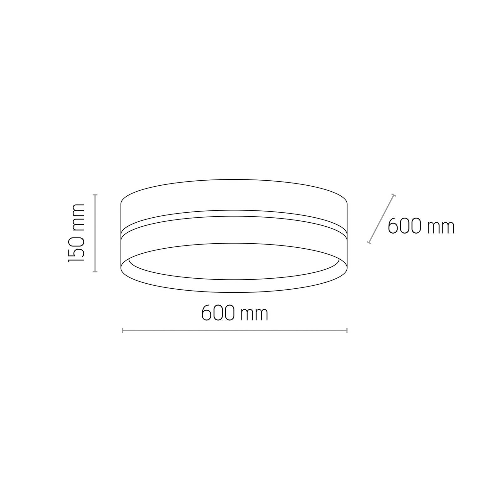 Euluna Plafondlamp - Plafond rond - Woon-/ Eetkamer - dimbaar - Modern - wit / opaal - stof, rotan, metaal, kunststof
