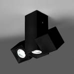 Milan Dau Spot plafonnier à trois lampes, noir
