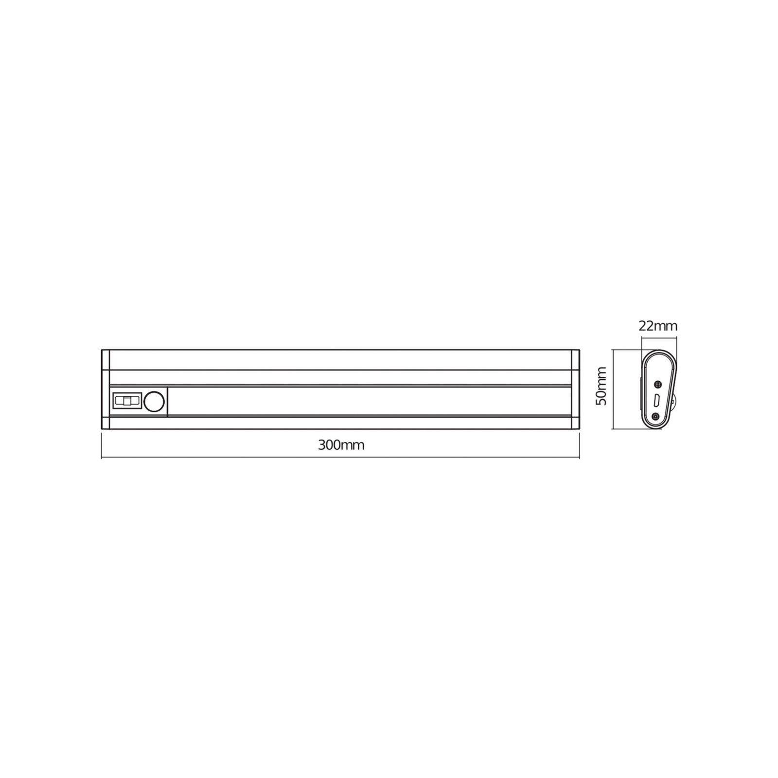 OSRAM LED-kaapinalusvalaisin LINEAR MOBILE, 30 cm anturi USB