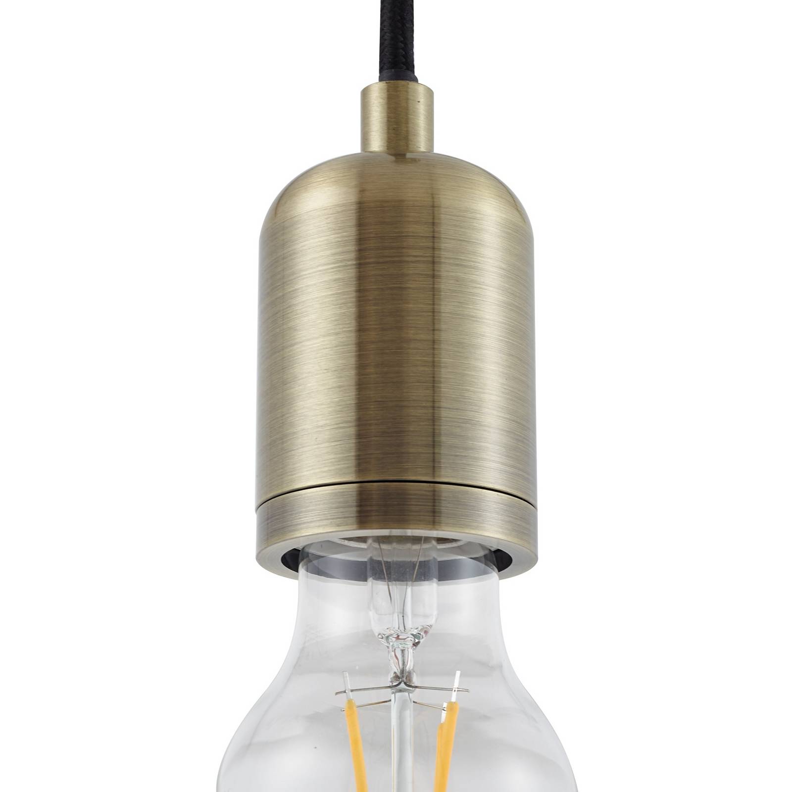 Lampa wisząca Lindby Hattie, mosiądz, Ø 4,7 cm, metal, E27