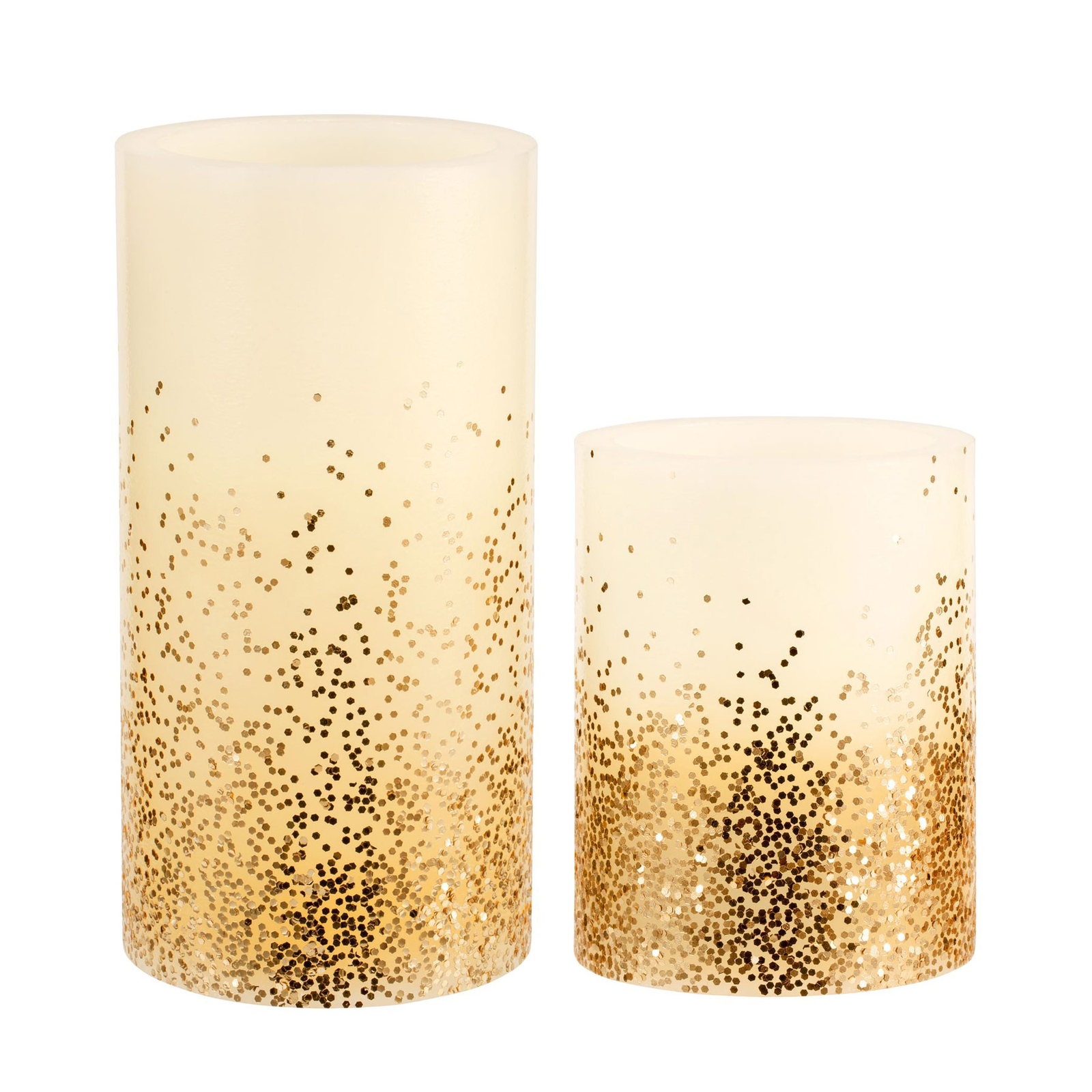 Pauleen Golden Glitter Candle LED candle set of 2