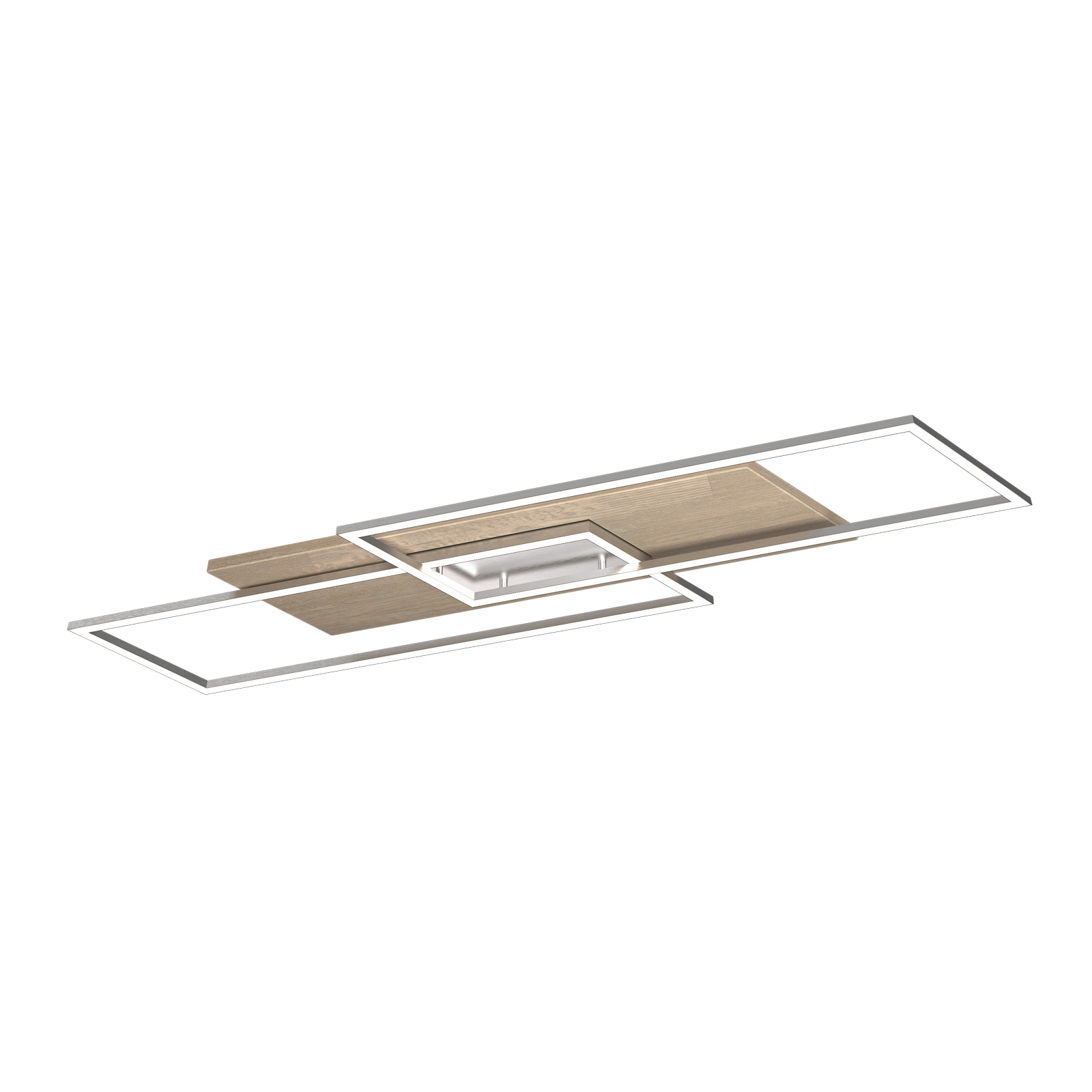 Elobra Panama XL LED ceiling light, limed oak, for Living / Dining Room, solid wood, metal, 20 W, energy efficiency: A+, L: 114 cm, W: 25 cm, H: 7 cm