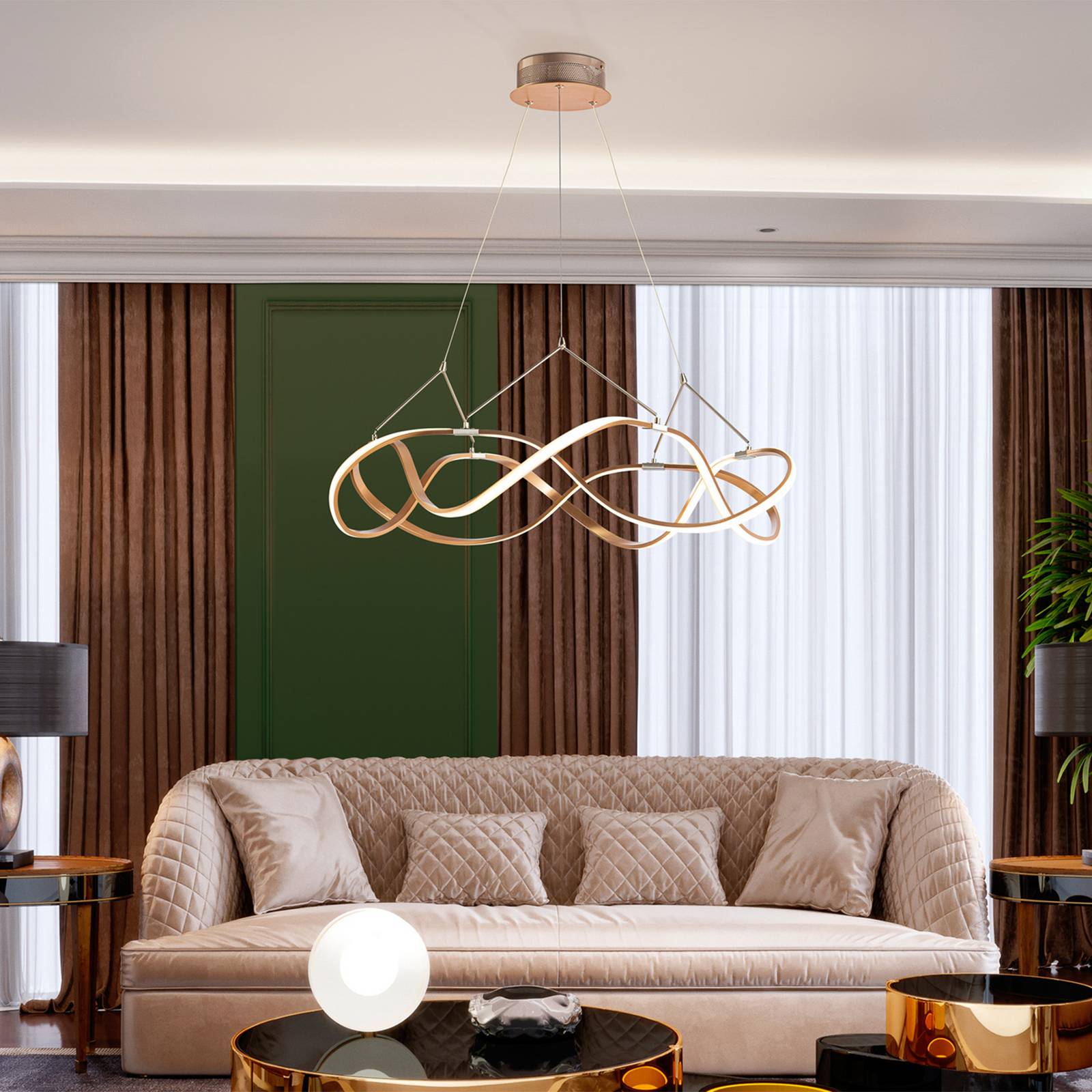LED-Hängeleuchte Molly, roségold, dimmbar, Ø 80 cm günstig online kaufen
