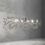 Terzani Etoile designer pendant light long 8-bulb.