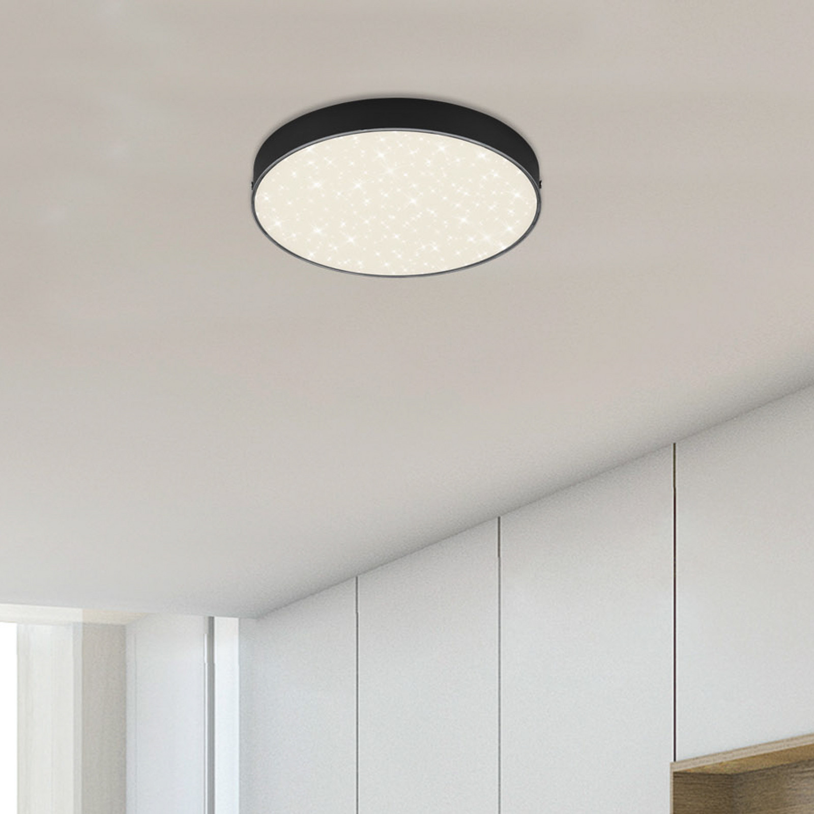Briloner Plafonieră cu LED Flame Star Ø 212 cm negru - Camera de zi / sufragerie - modern - negru satinat - Metal