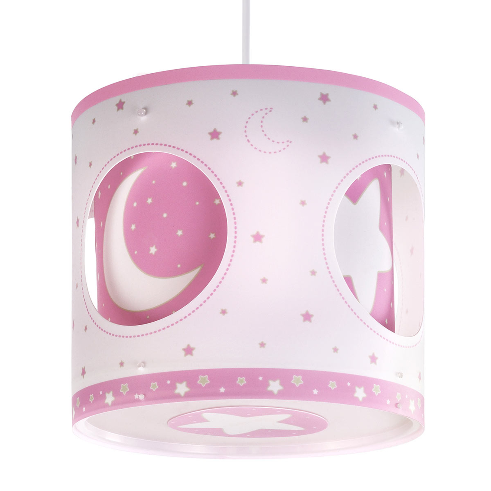 Dalber Night Sky hanging light, rotating, pink, for Children's Room, plastic, E27, 60 W, energy efficiency: A++, H: 25 cm