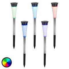 Lampa solarna Navin, RGB, zestaw 5 sztuk