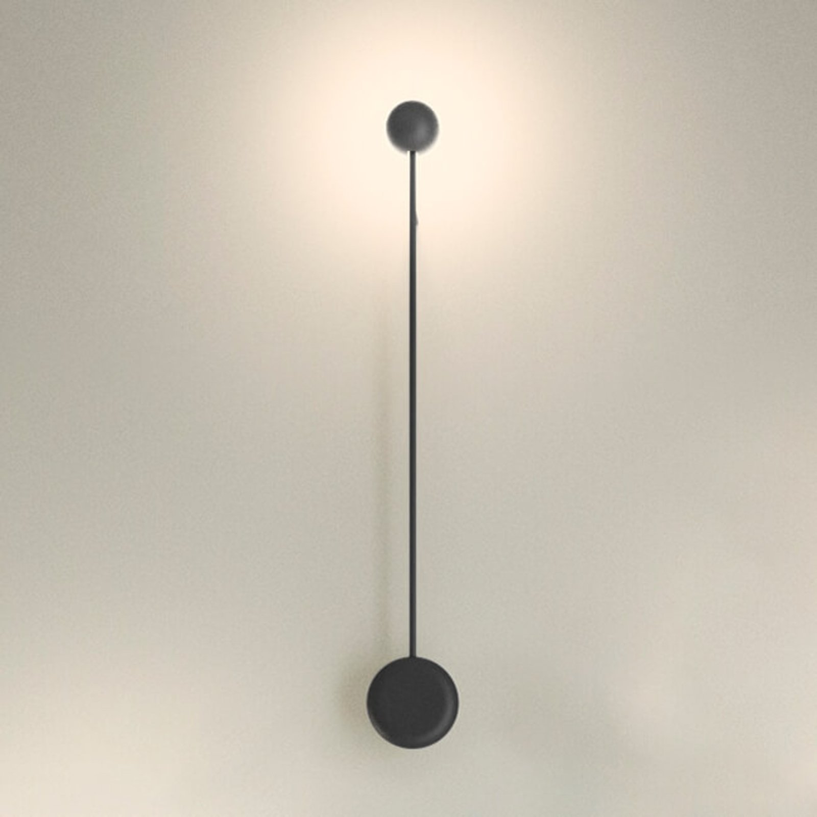 Pin svart LED vegglampe med indirekte lys