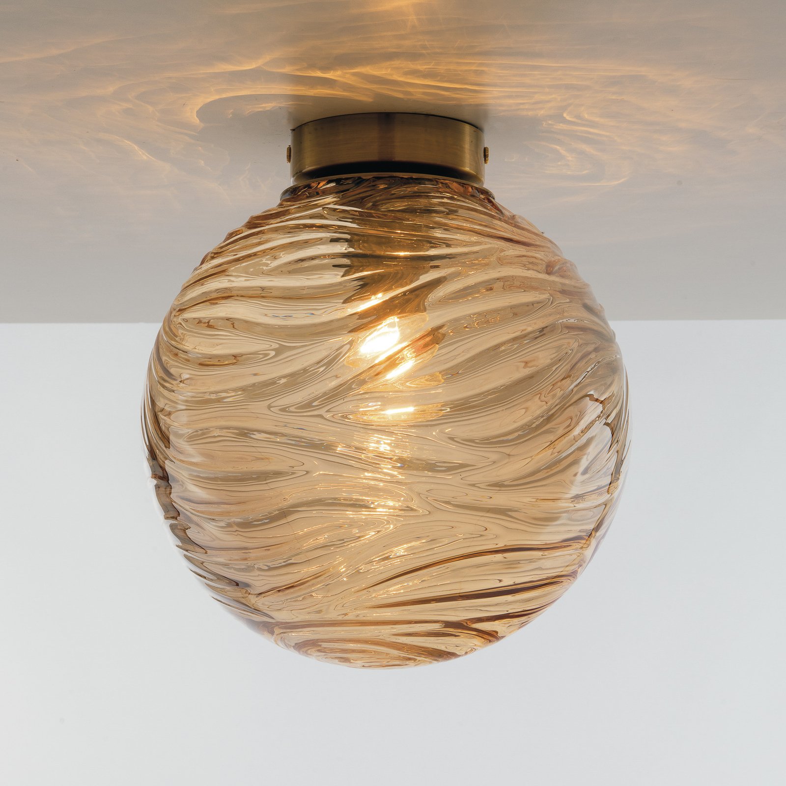 Nereide loftlampe, bronze glas