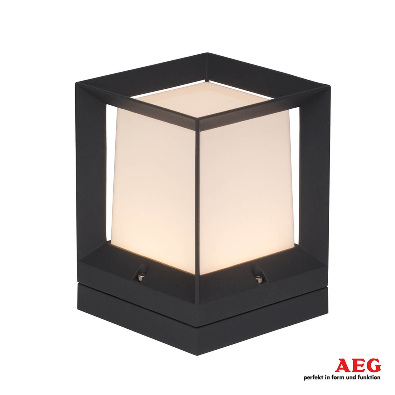 AEG Rectangular Kubus LED pillar light, aluminium, plastic, 7.6 W, energy efficiency: A+, L: 16 cm, W: 16 cm, H: 21 cm