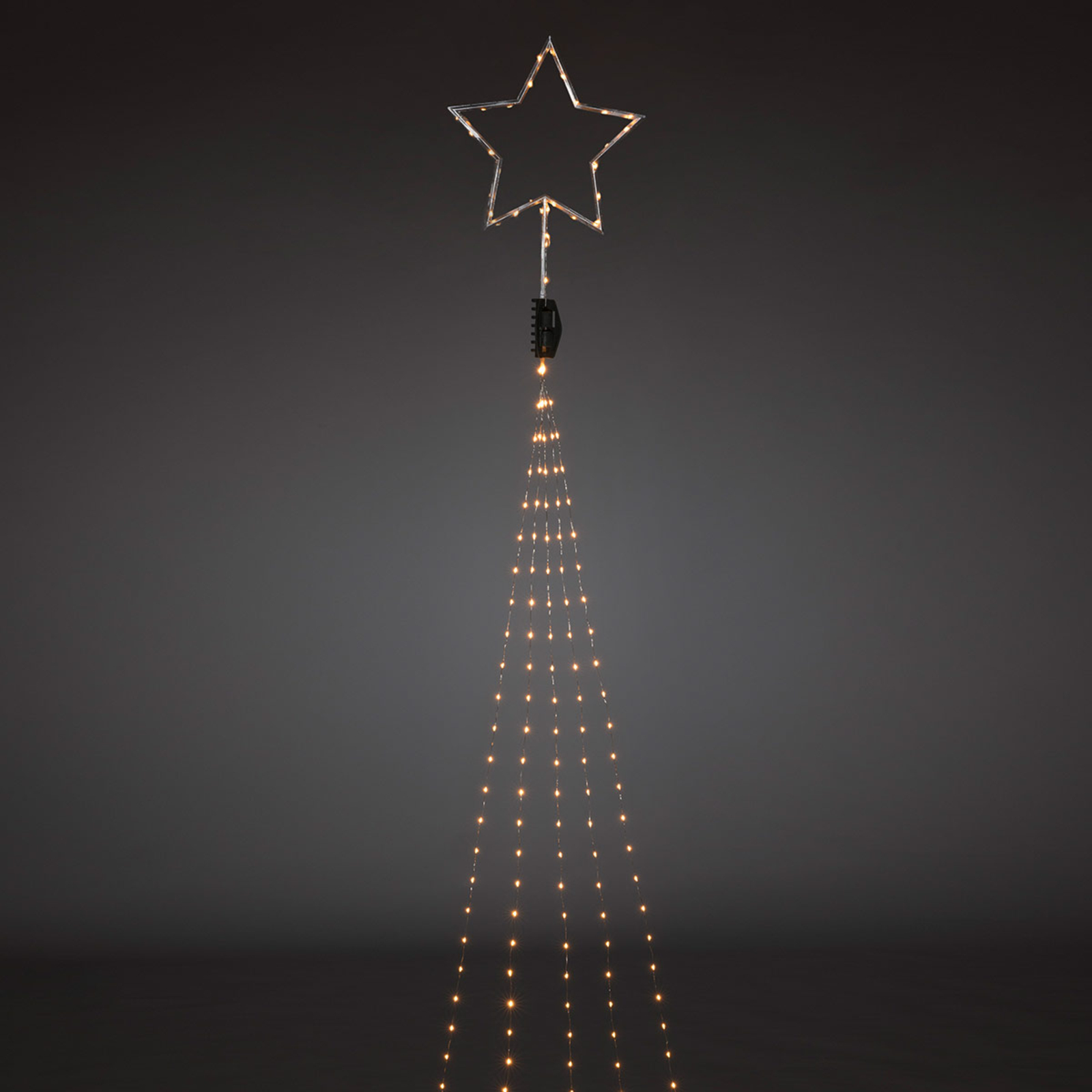 Konstmide CHRISTMAS Top star in silver - LED tree lights 274-bulb, wire, energy efficiency: A+, L: 235 cm