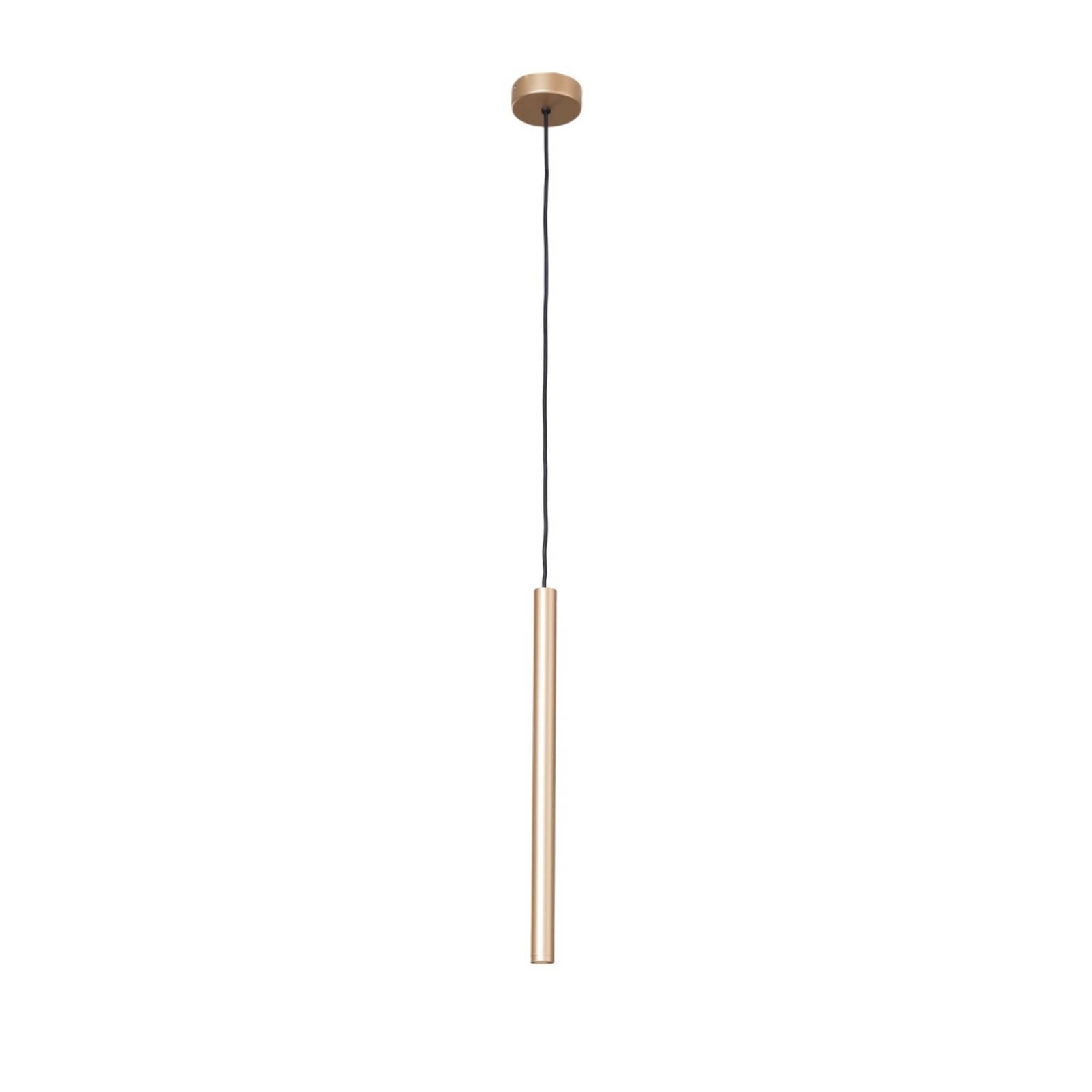LED-Pendelleuchte Rulo, gold, Ø 3,2 cm, Stahl, 3000 K