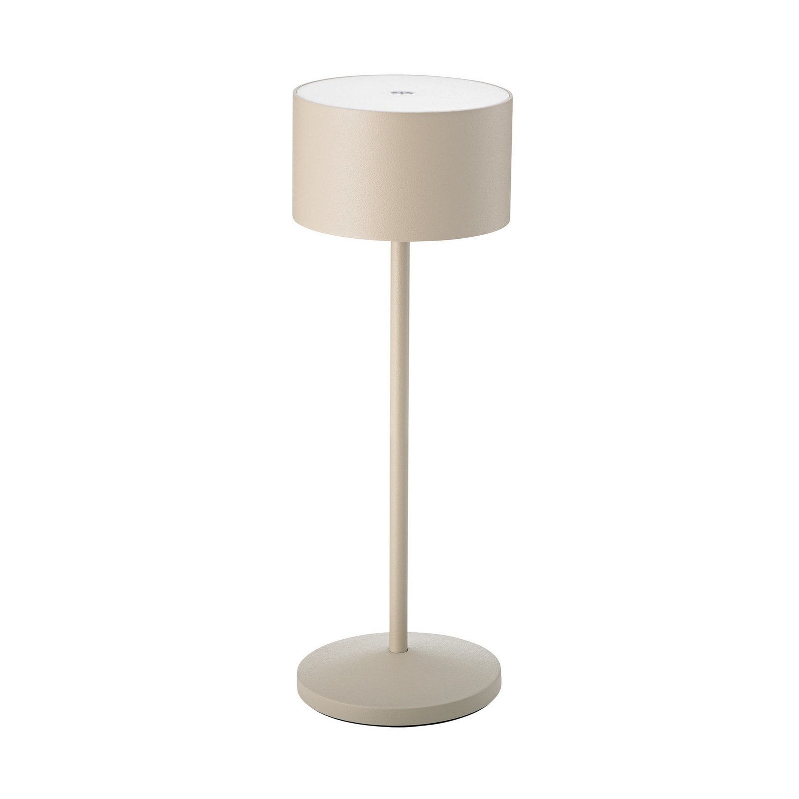LED tölthető asztali világítás Veluna, bézs, magasság 25 cm, IP44, dimmelhető