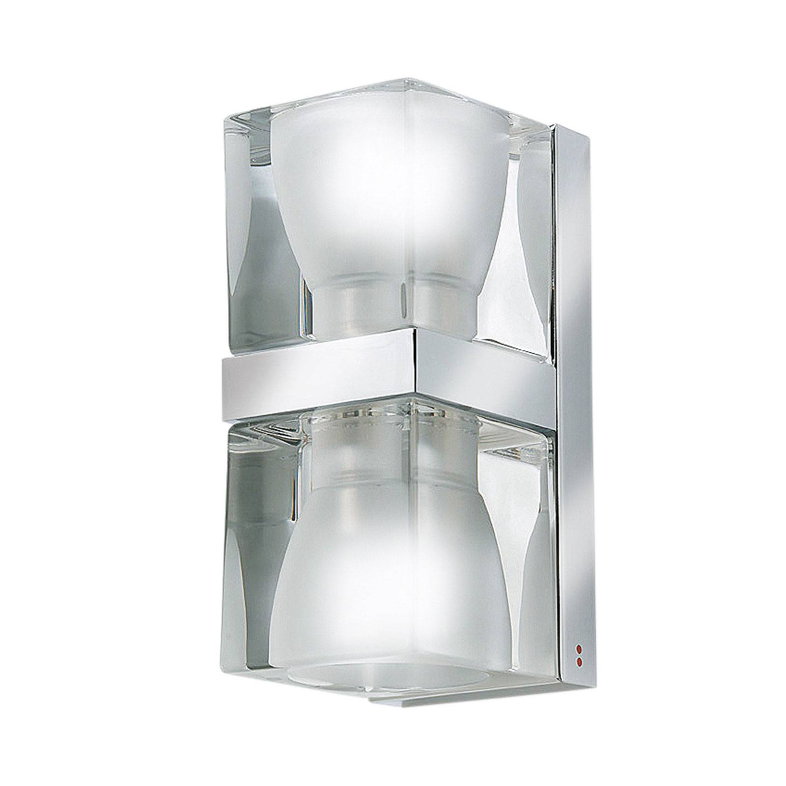 Fabbian Cubetto wall light up/down G9, clear, for Living / Dining Room, glass, metal, G9, 48 W, energy efficiency: A++, W: 8 cm, H: 19.2 cm
