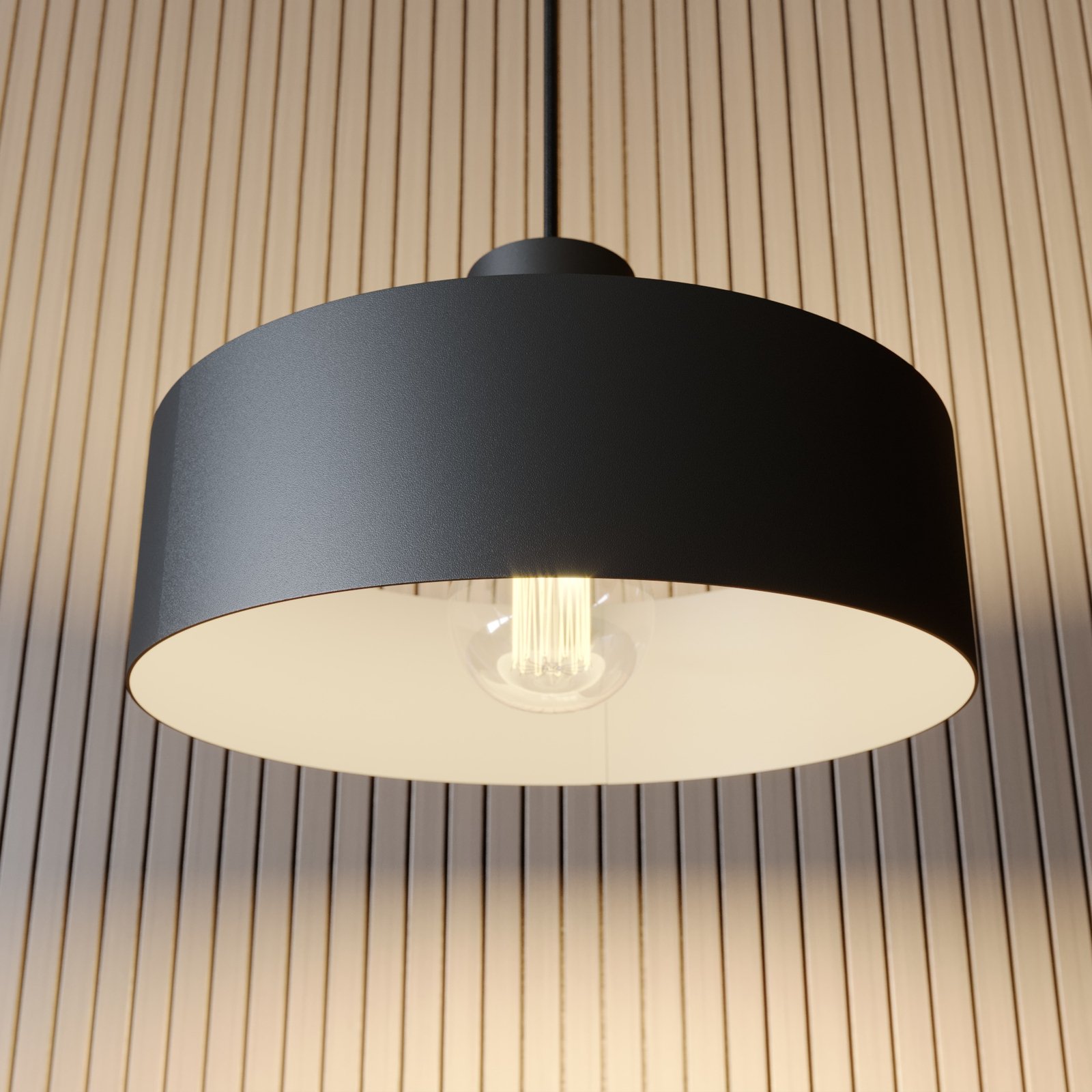 Hanglamp Rif van metaal, zwart, Ø 25 cm