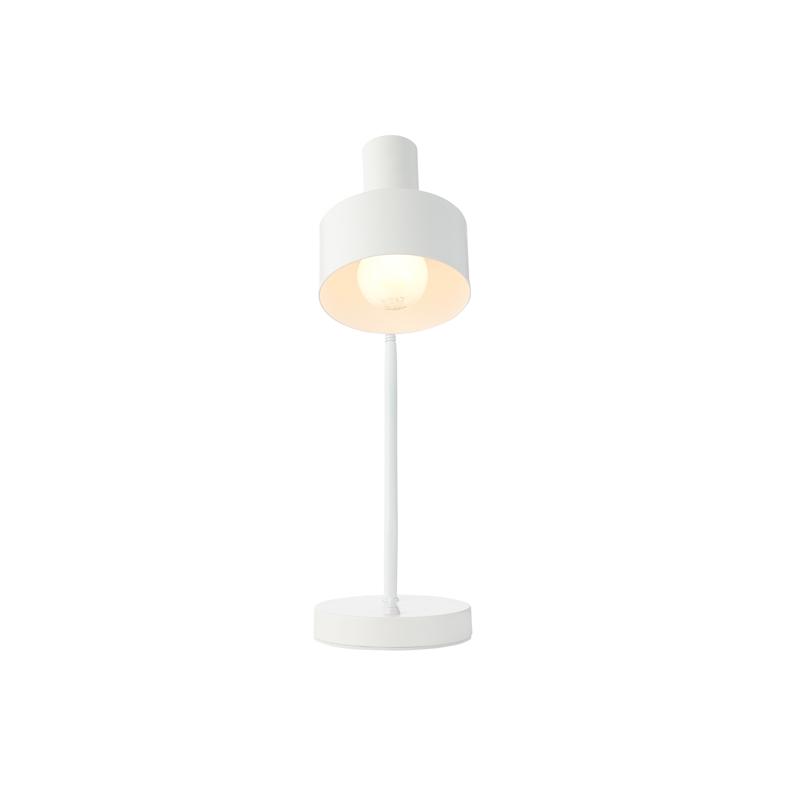 Lampa stołowa Matis, metal, regulowany klosz, biały