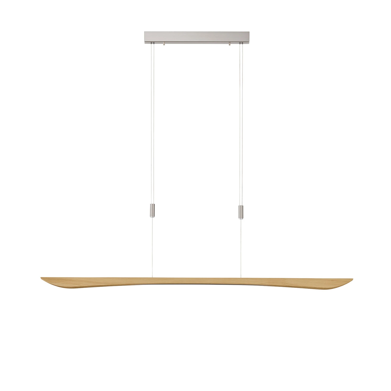 Quitani LED κρεμαστό φωτιστικό Hiba, φυσική δρυς, μήκος 148 cm