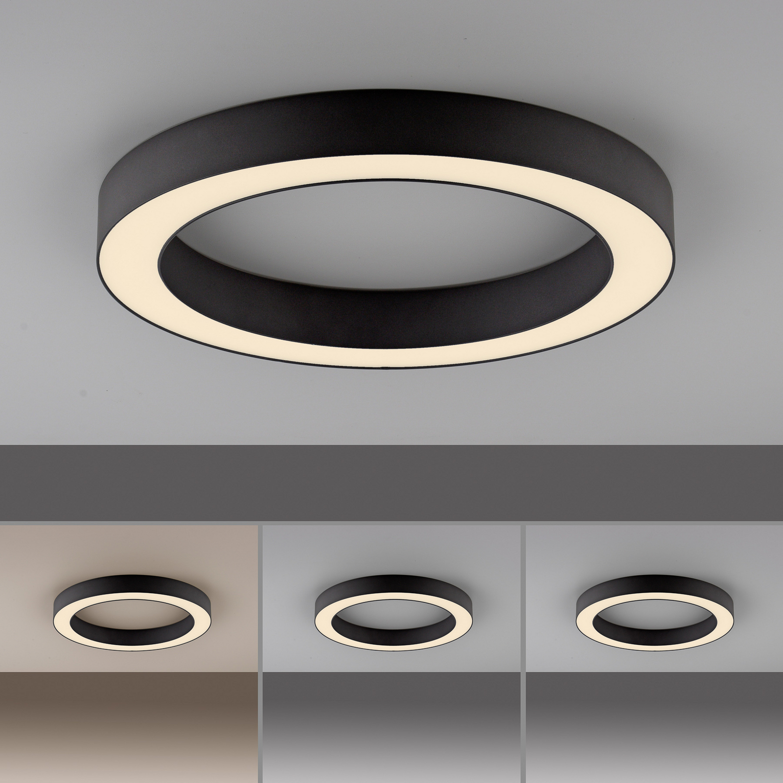 Lámpara LED de techo PURE Lines, Ø 35 cm, grafito, CCT, control remoto