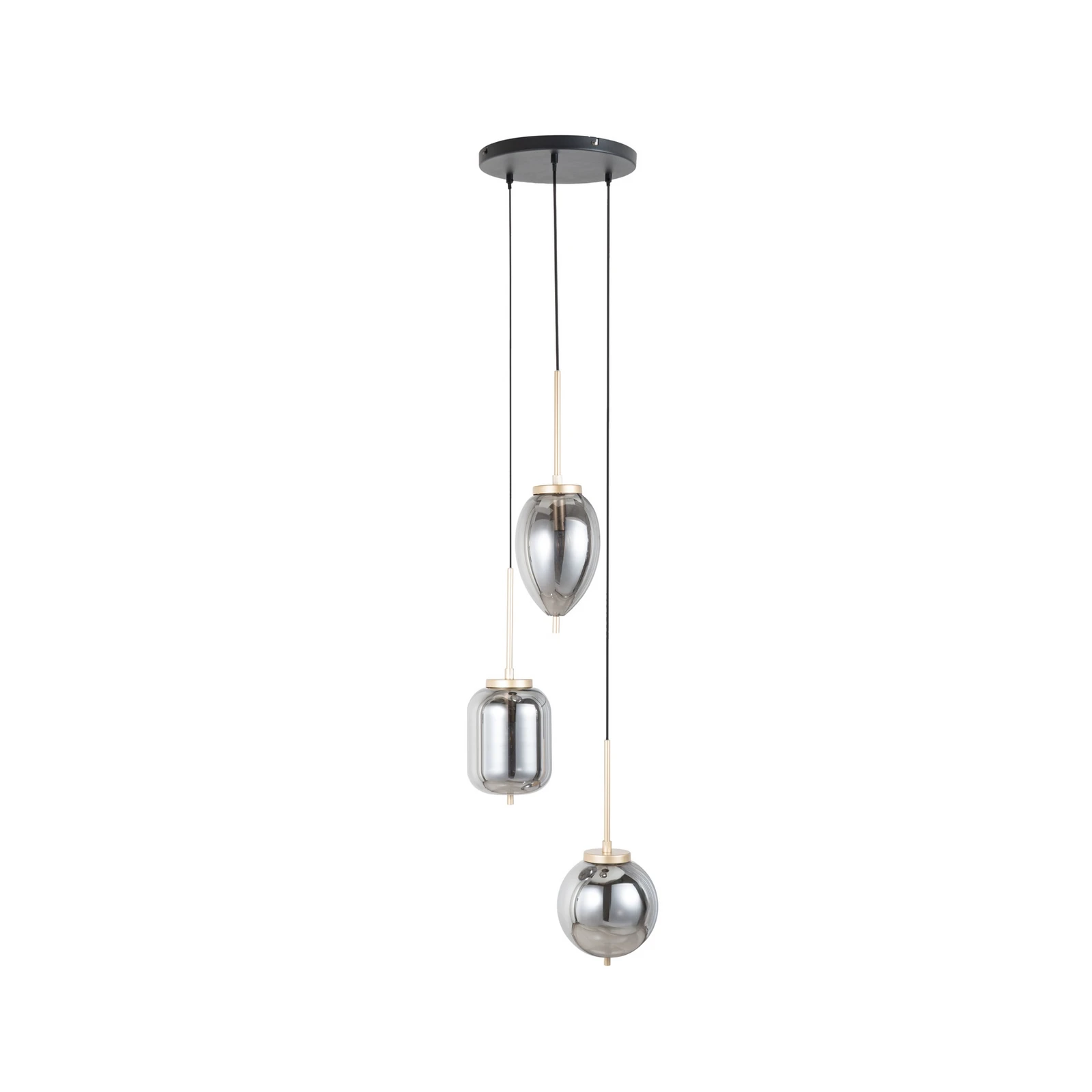 Lucande Elani-riippuvalaisin, 3-lamppuinen, Ø 36 cm, lasi