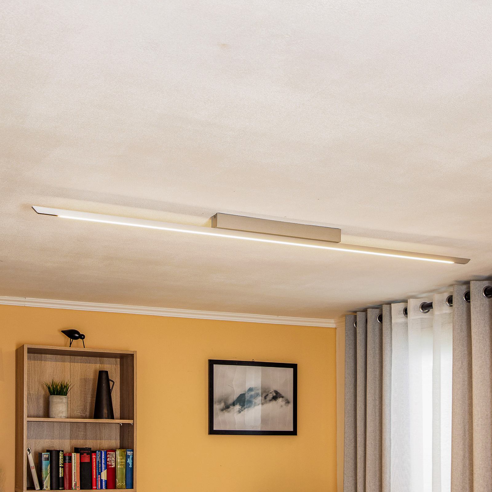 Quitani Niara LED plafondlamp, geanodiseerd aluminium Natur