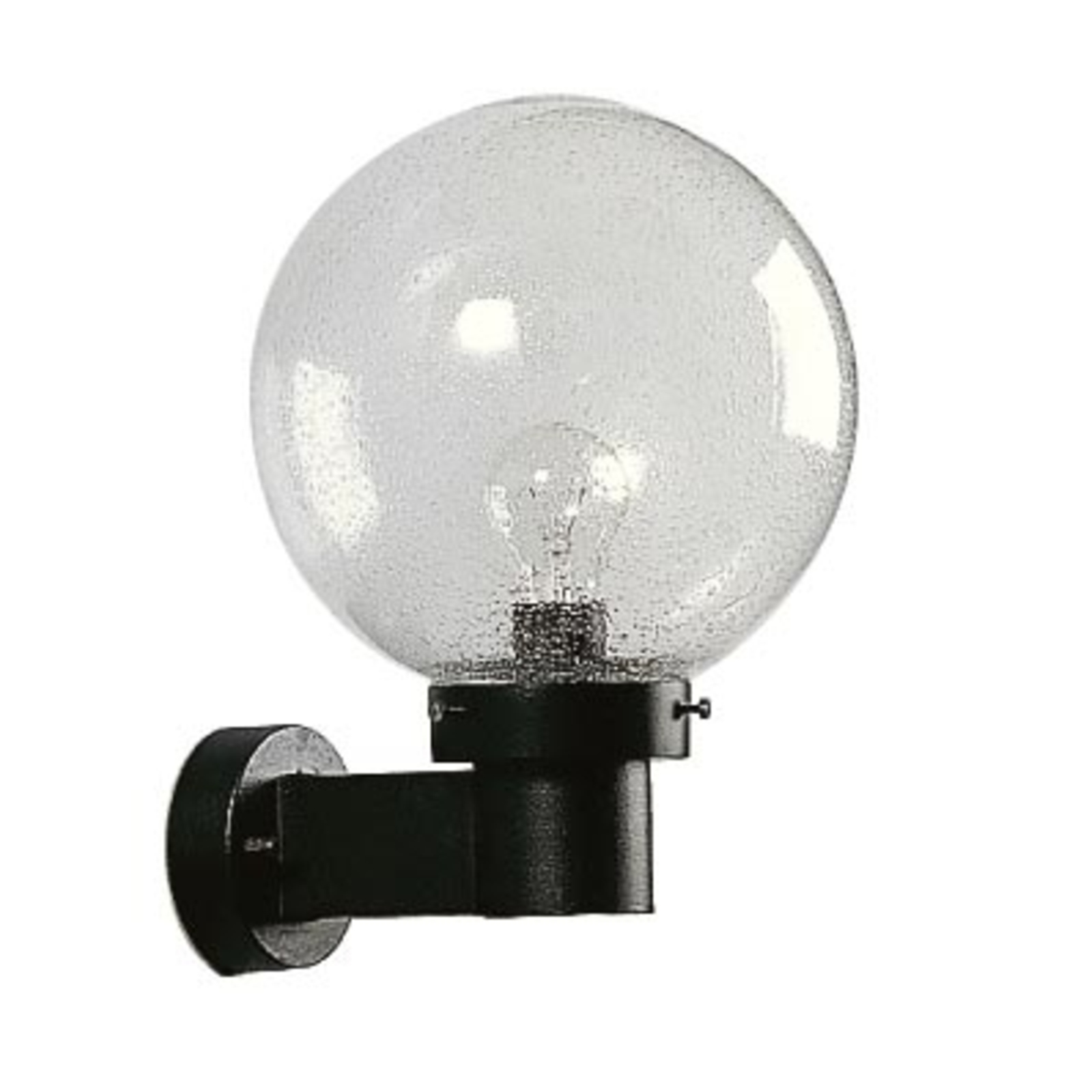 Spherical wall light for outdoor areas, black