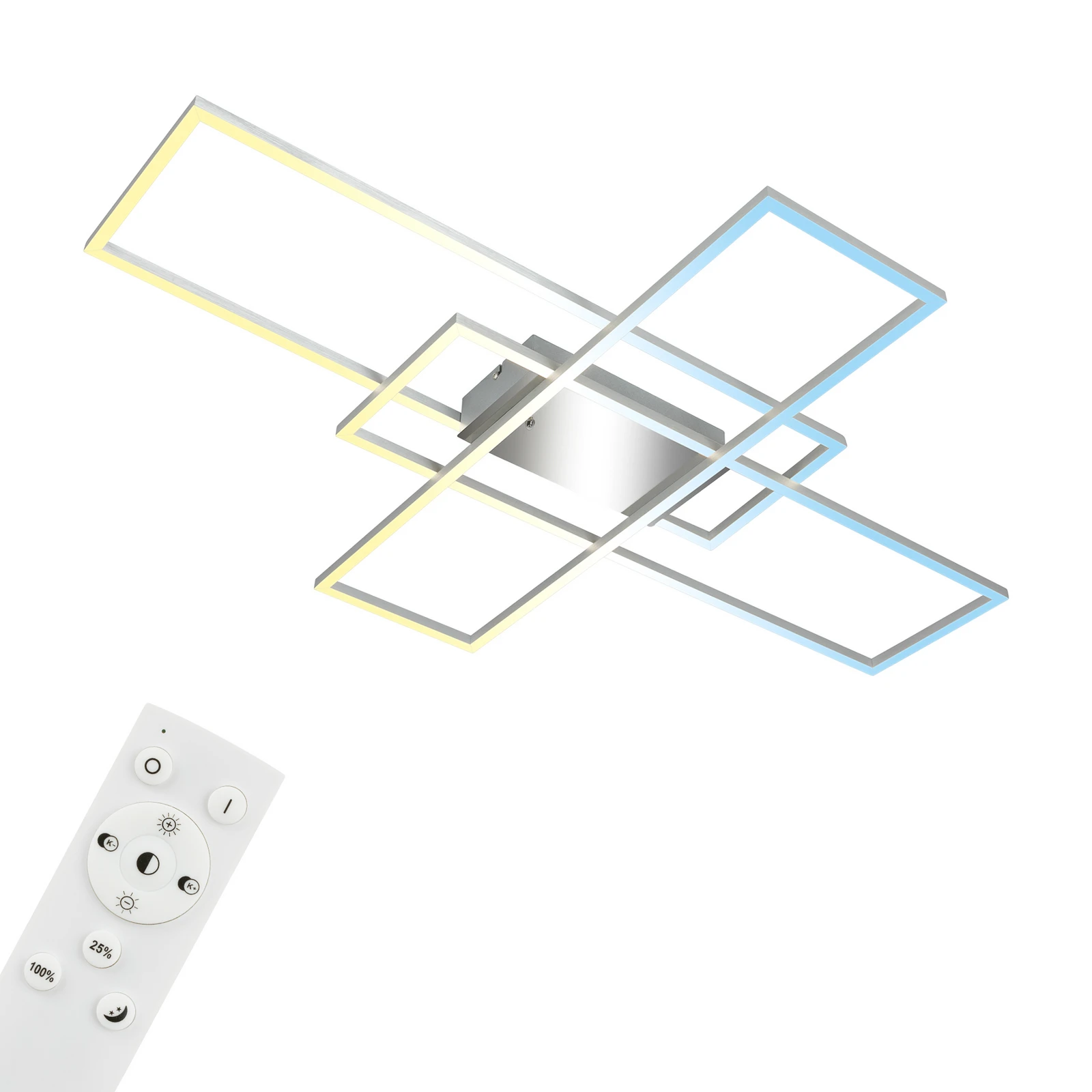 Roami LED stropna svjetiljka, 104x71 cm, aluminij krom, CCT