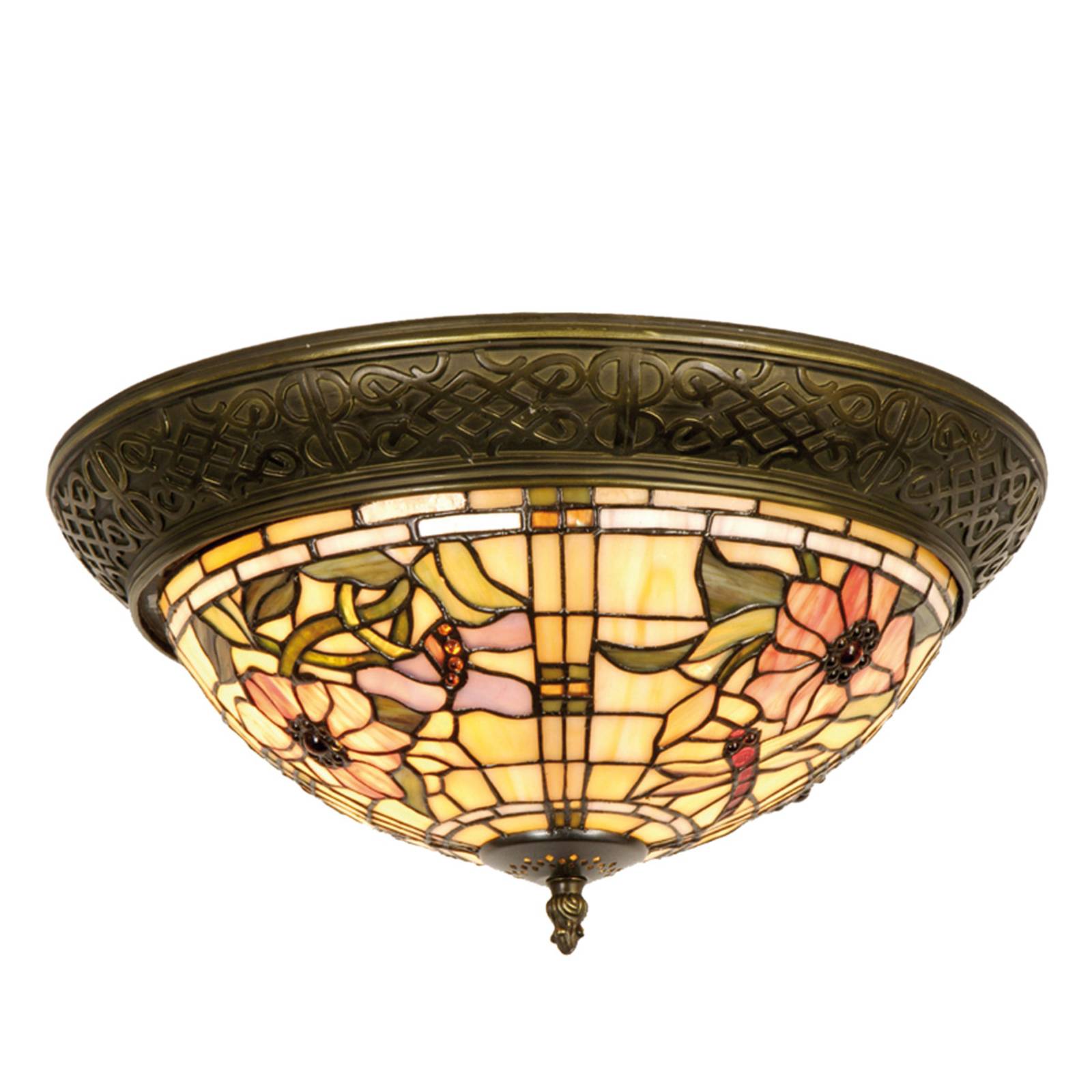 Clayre&Eef Mira – taklampe i Tiffany-stil