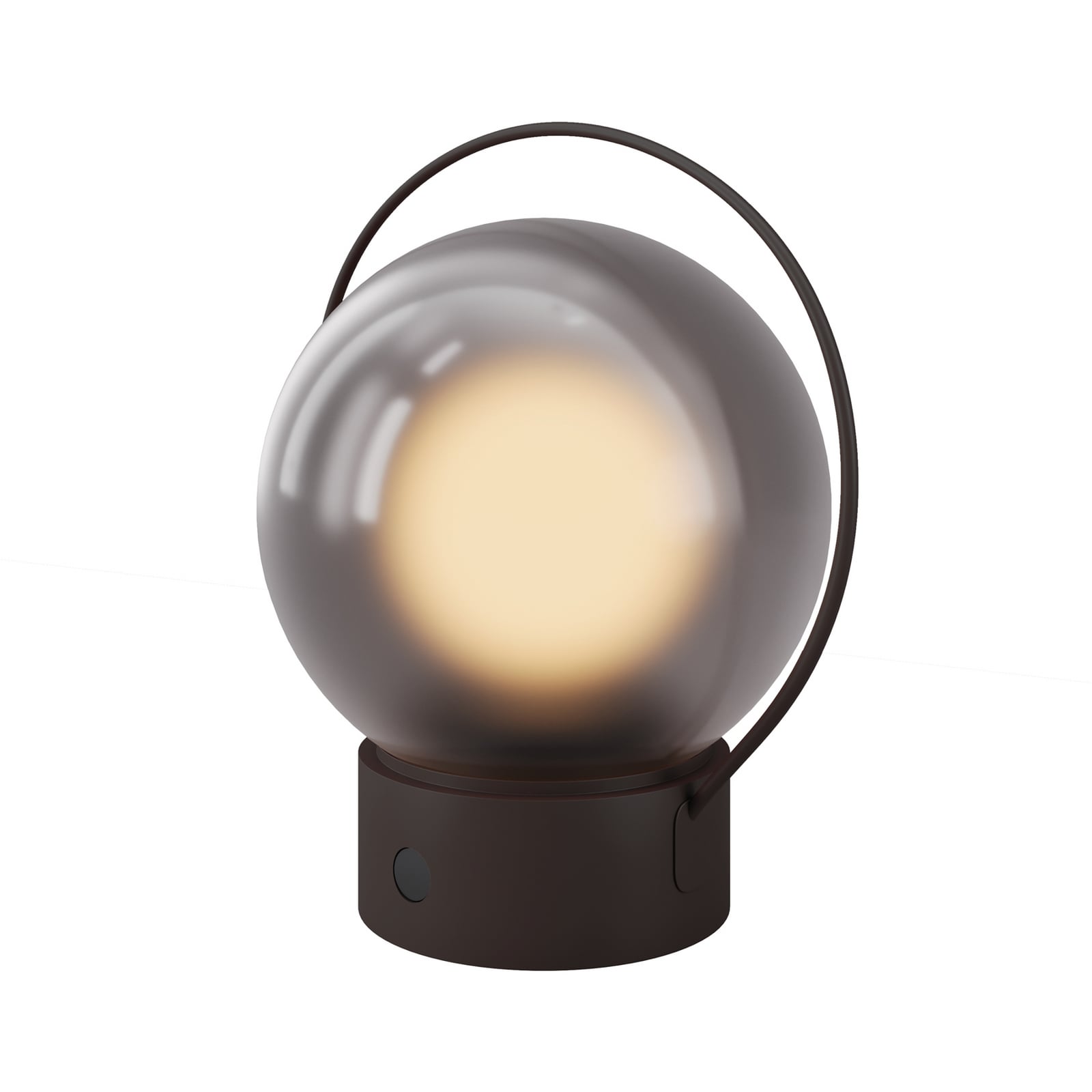 Elyra LED-bordlampe med batteri, brun, højde 20 cm, IP54, dæmper