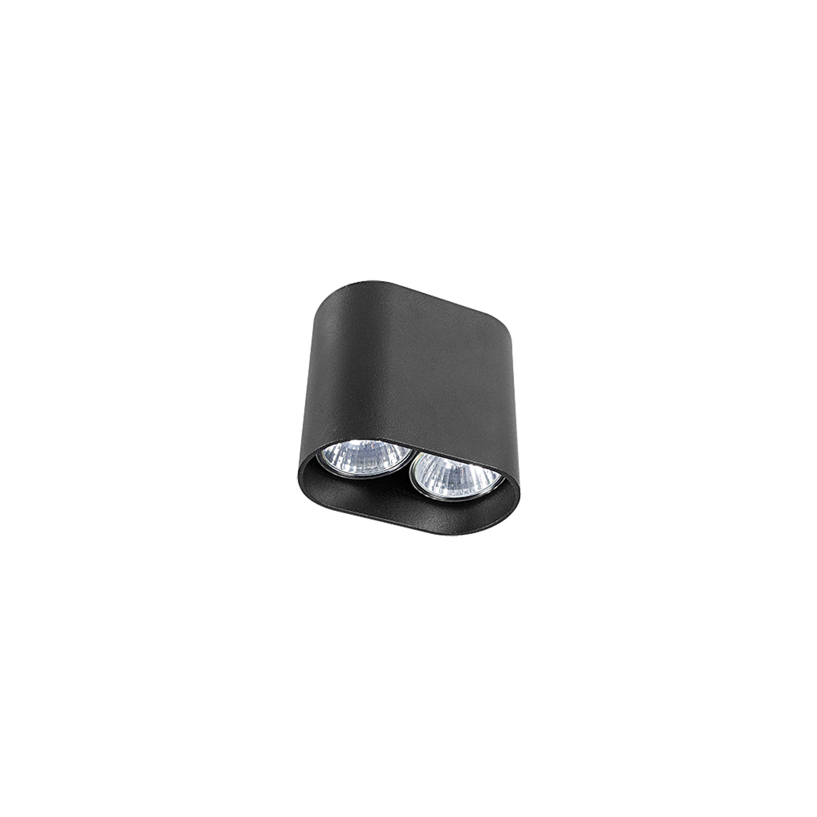 Downlight Pag in ovale vorm, 2-lamps, zwart