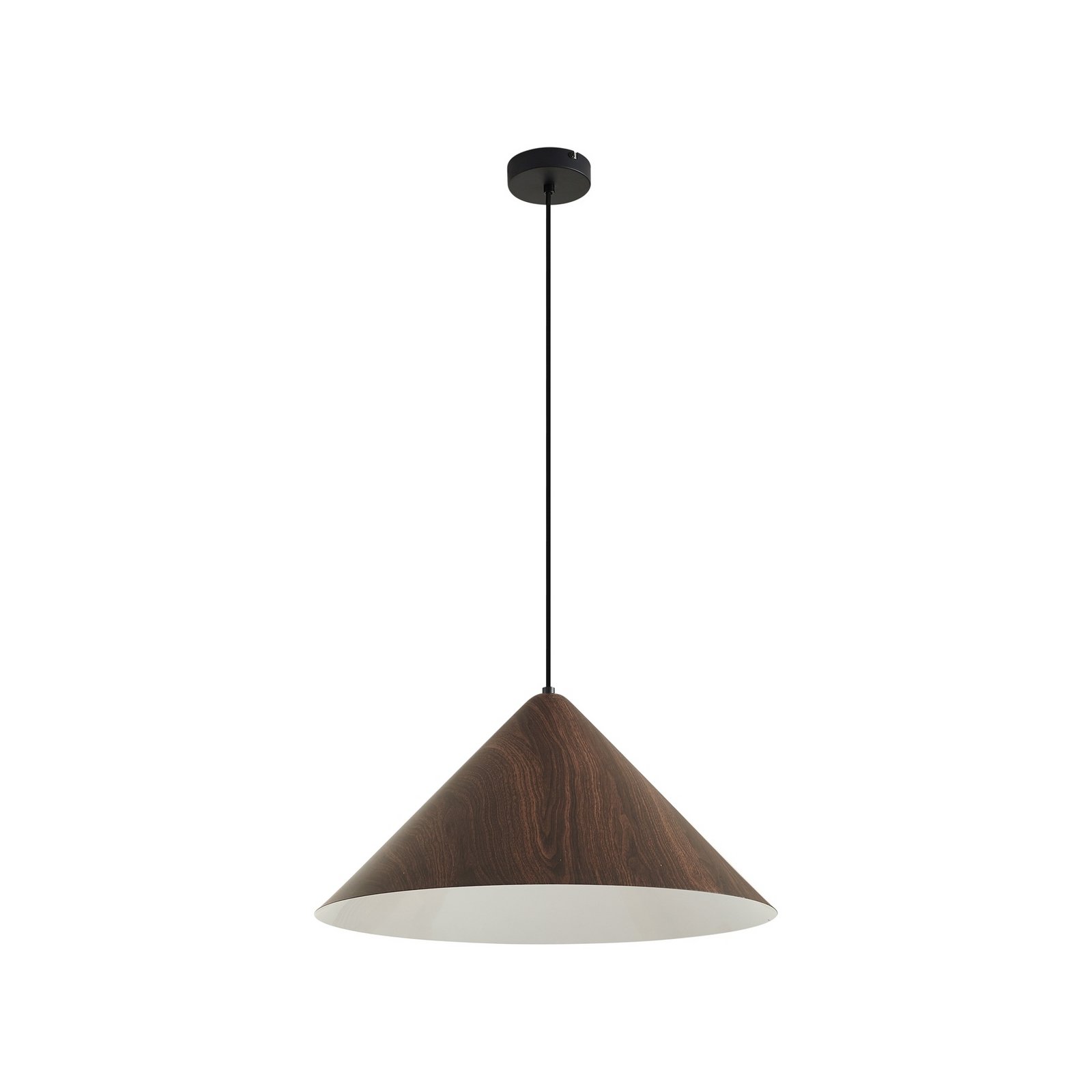 Lindby suspension Clarine, noyer, Ø 50 cm, métal