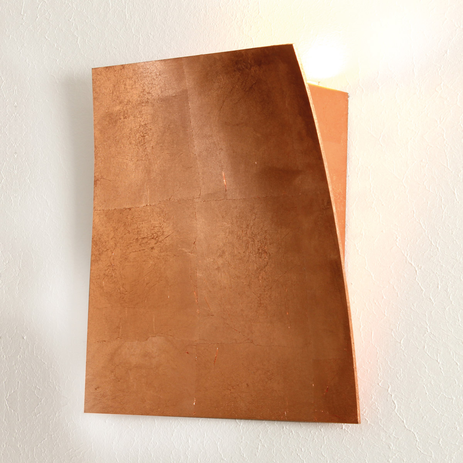 Escale Copper-coloured LED wall light Gap, for Living / Dining Room, aluminium sheet copper, 8.7 W, energy efficiency: A+, W: 30 cm, H: 30 cm