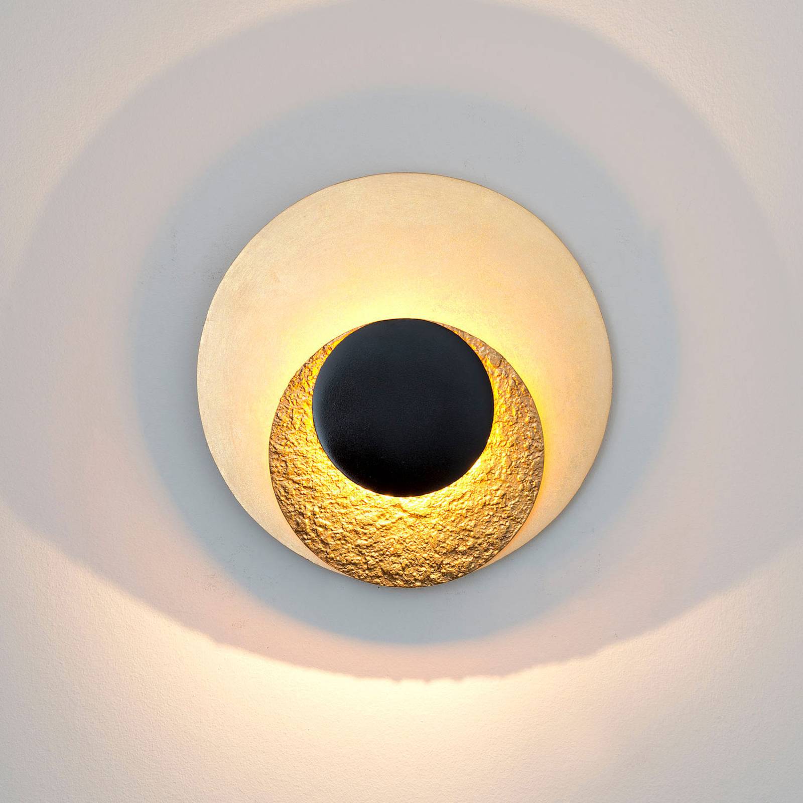 Lampa ścienna LED La Bocca, złoto-czarna
