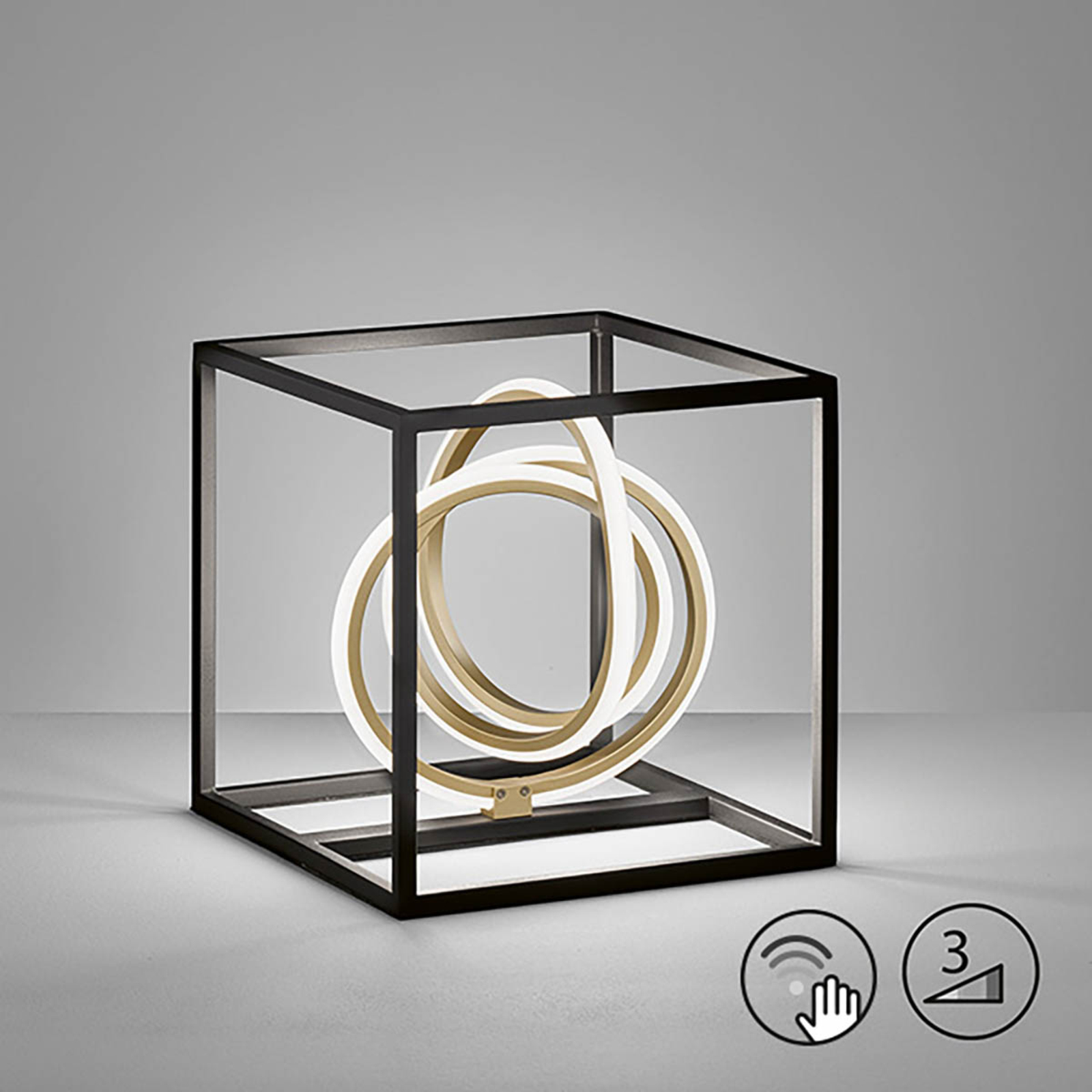 Lampe à poser LED Gisi, dimmable à trois niveaux