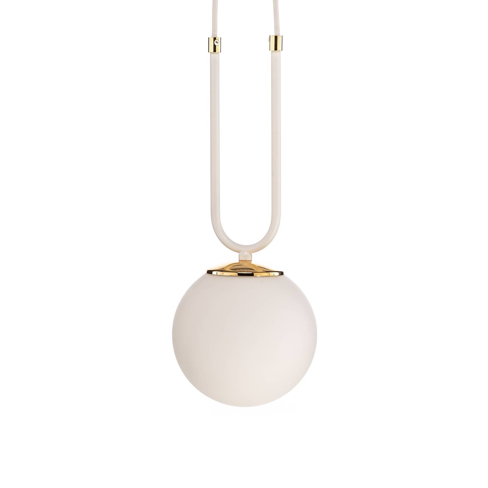 Lampa wisząca Glam, biała/opalowa, 1-punktowa