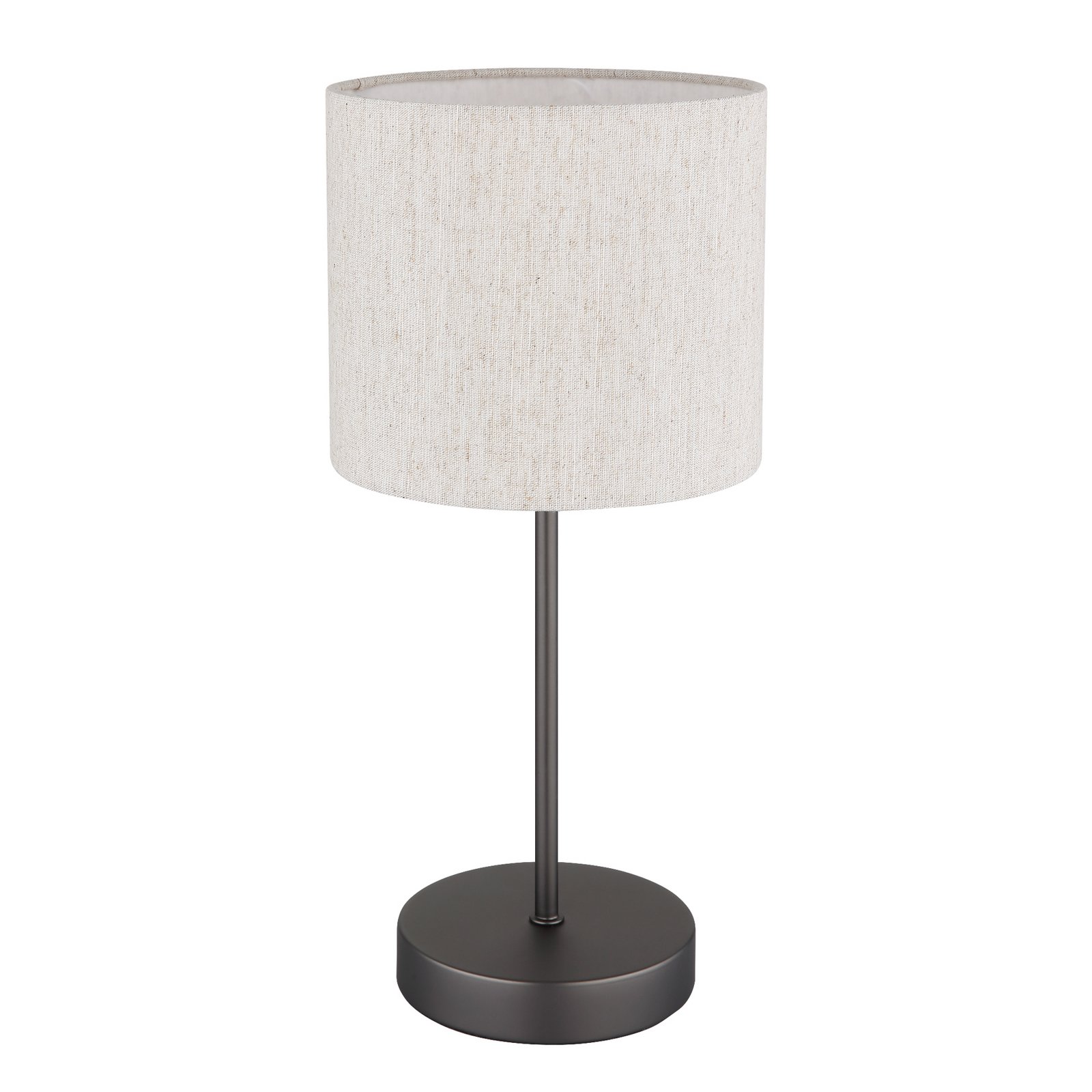 Candeeiro de mesa Thea, creme/preto mate, linho, altura 37 cm