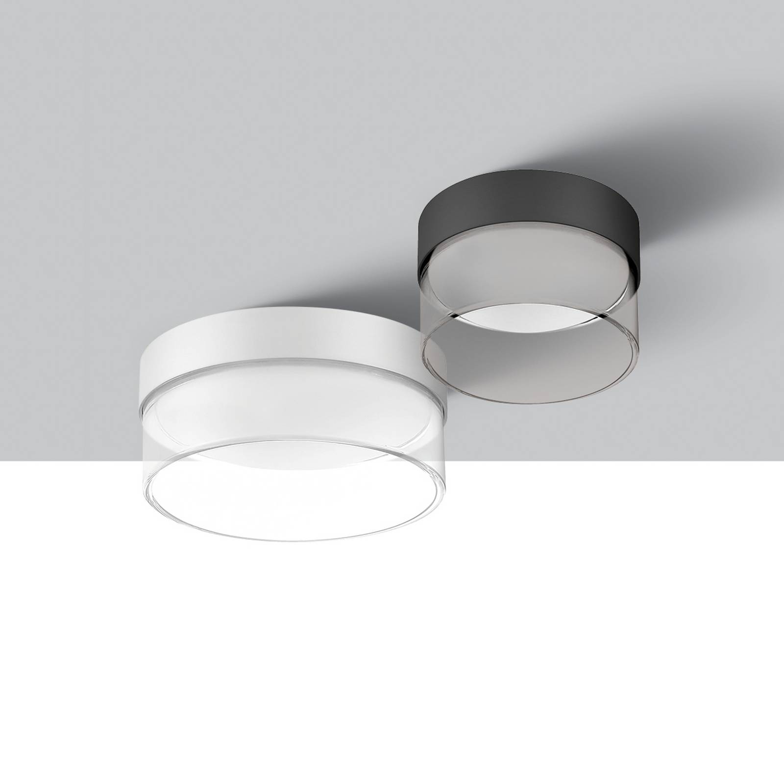 LED-Deckenleuchte Crumb, weiß, Ø 10,4 cm, Eisen, Glas günstig online kaufen