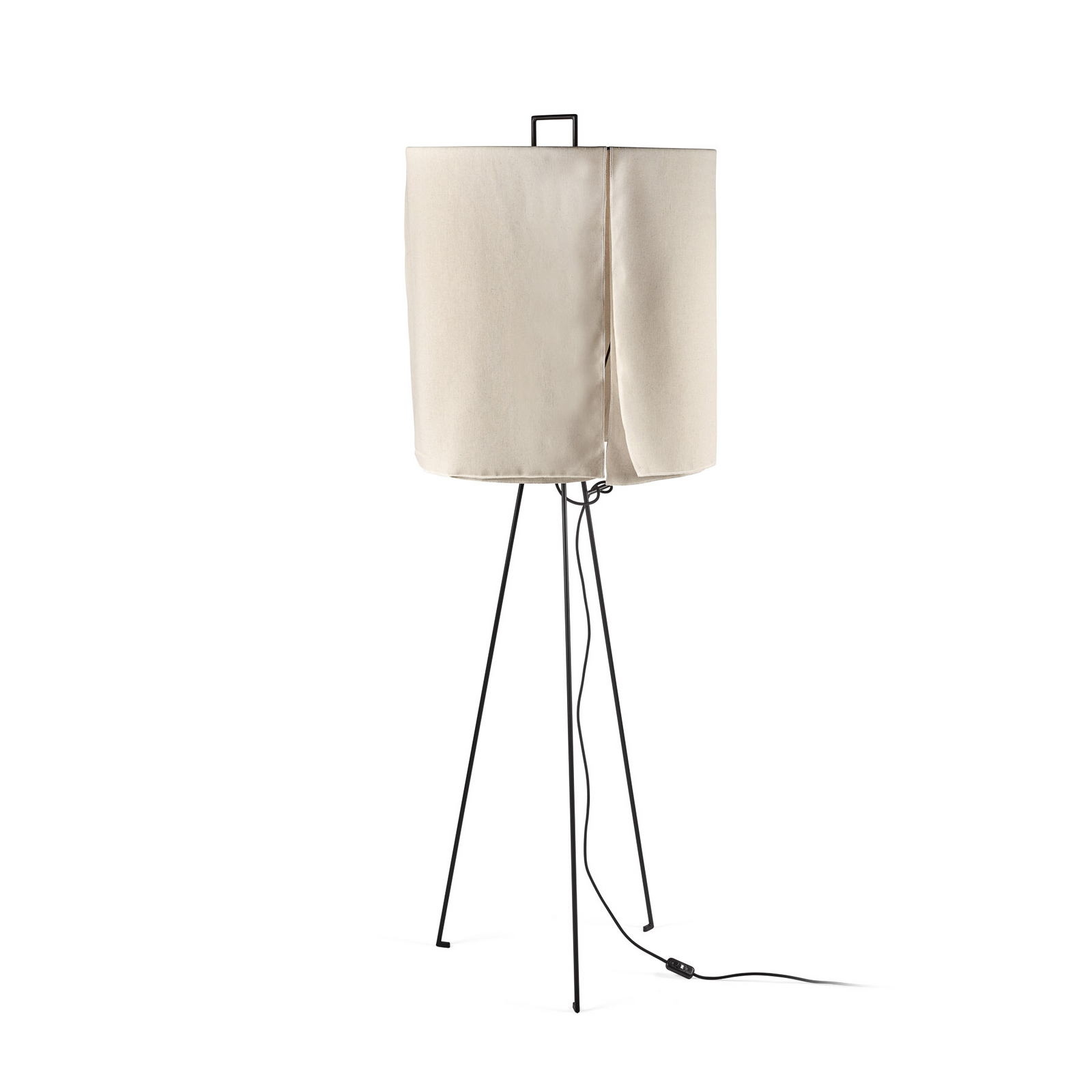L BLACK BEIGE NOMAD gulvlampe, tekstil, beige, højde 173,5 cm, E27 – Serax