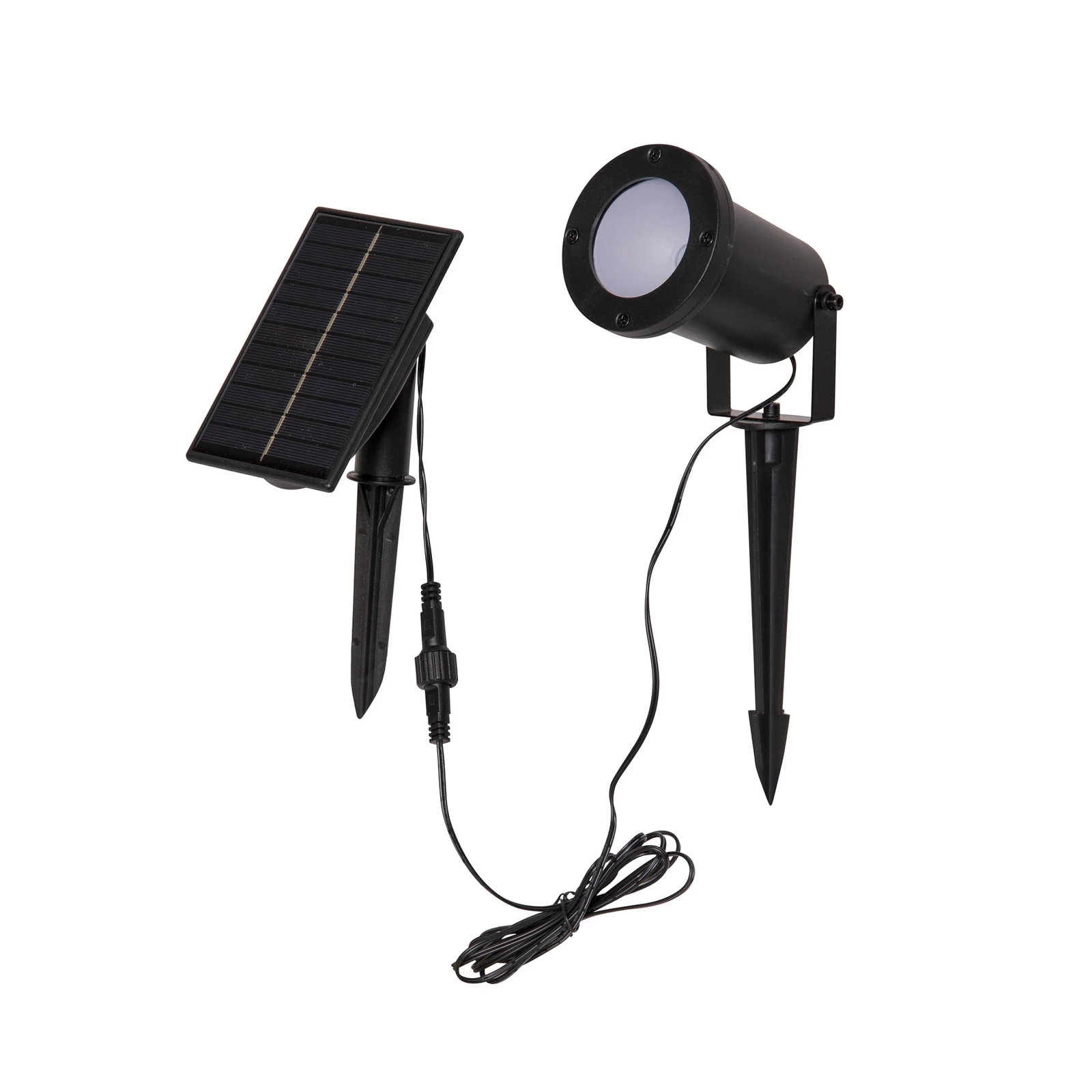LED-spotlights Powerspot 10 cm 3000 K, 50 lm, svart, markpinne