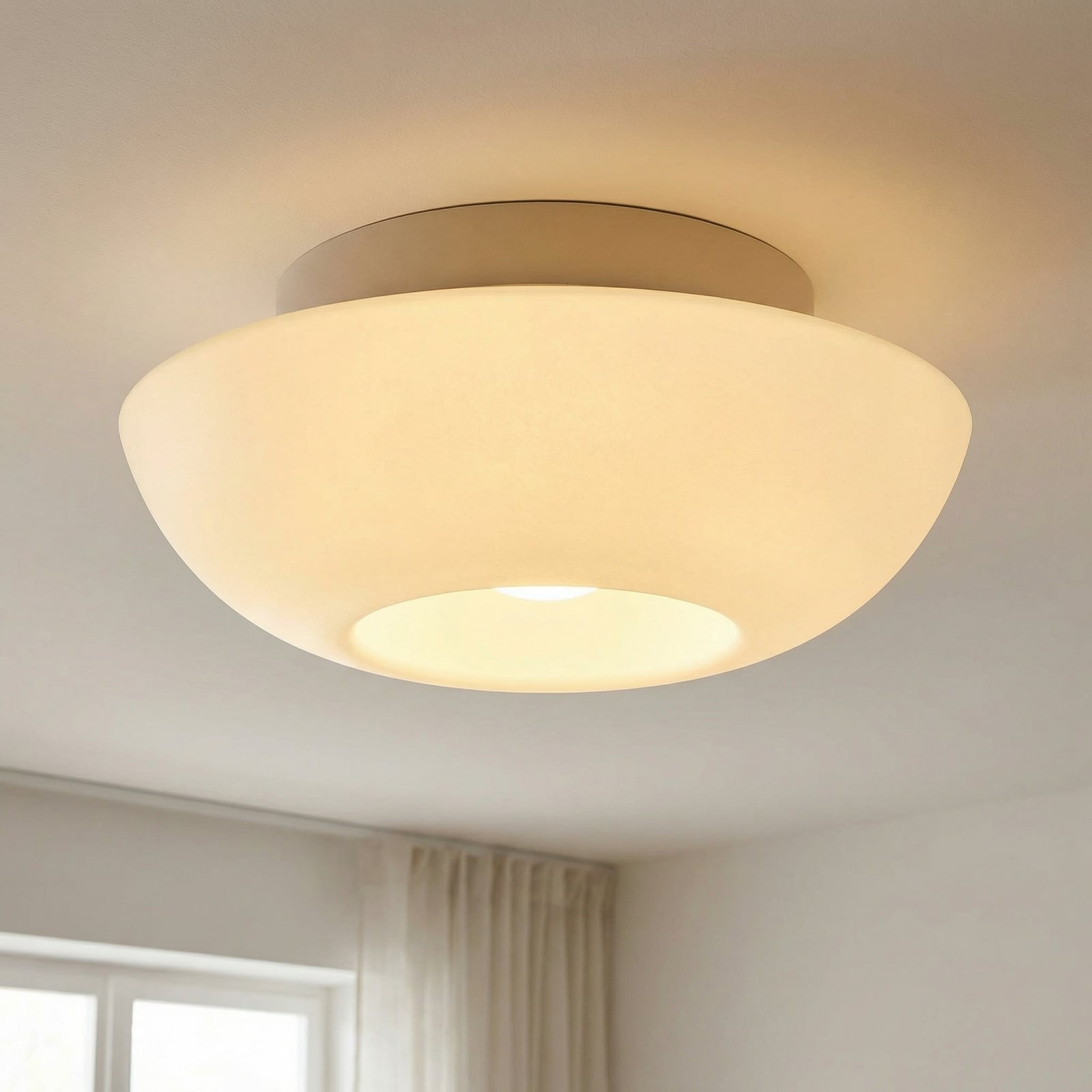 Lucande Kellina ceiling light, Ø 48 cm, white, metal