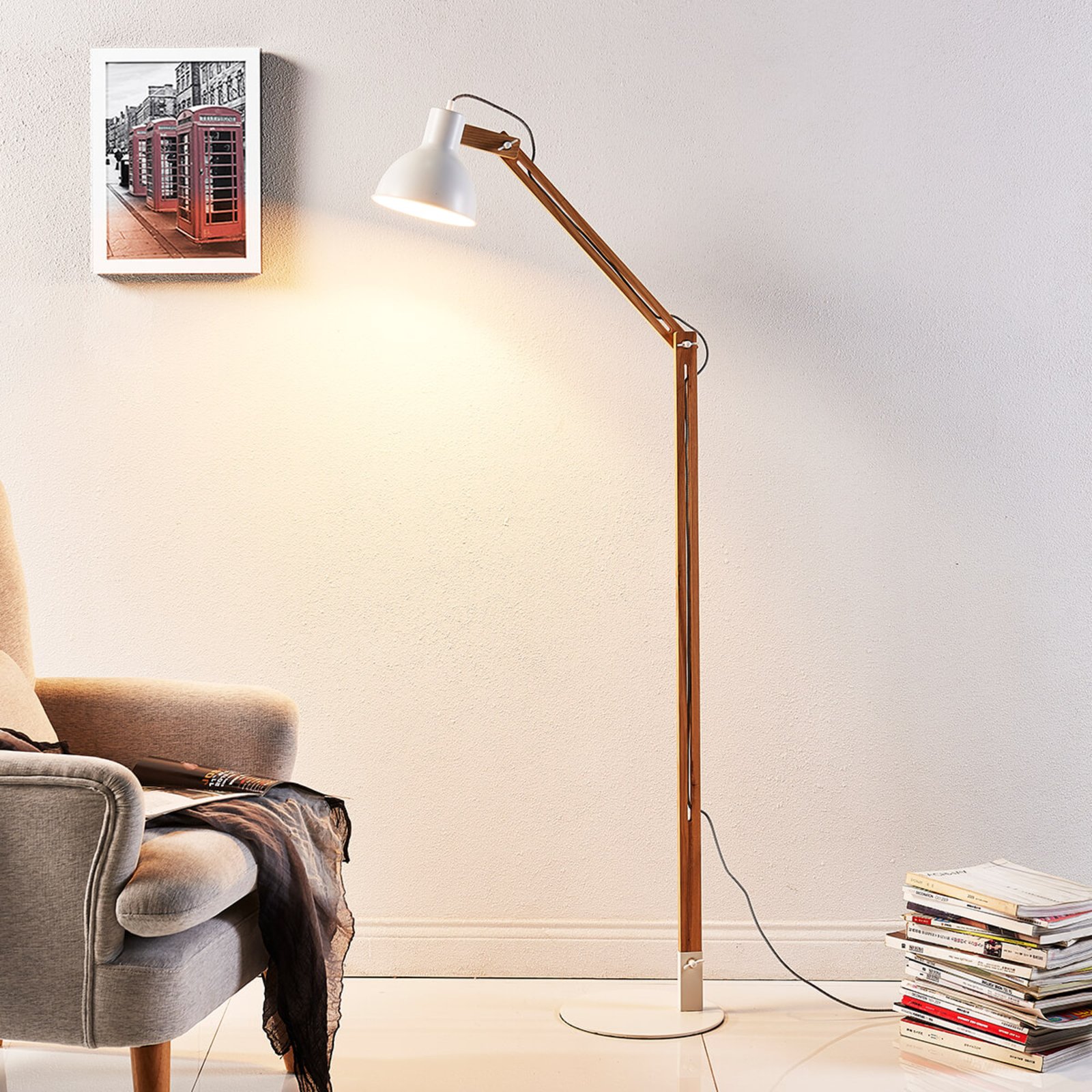 Shivanja Stehleuchte White/Ash - Lindby